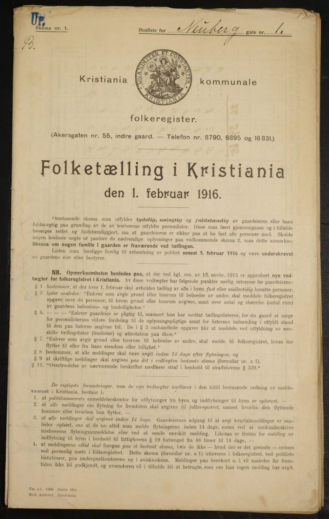 OBA, Municipal Census 1916 for Kristiania, 1916, p. 71350