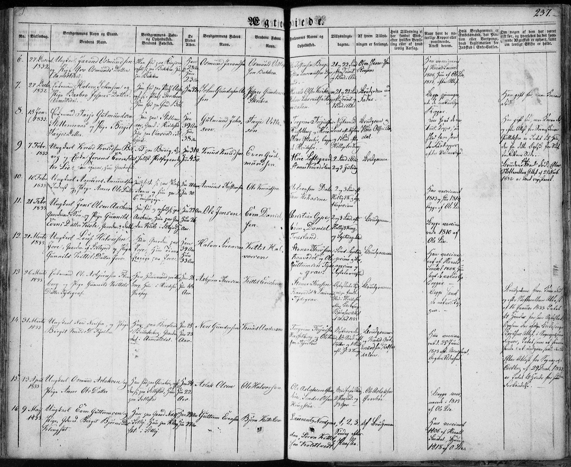 Seljord kirkebøker, SAKO/A-20/F/Fa/L0011: Parish register (official) no. I 11, 1831-1849, p. 237