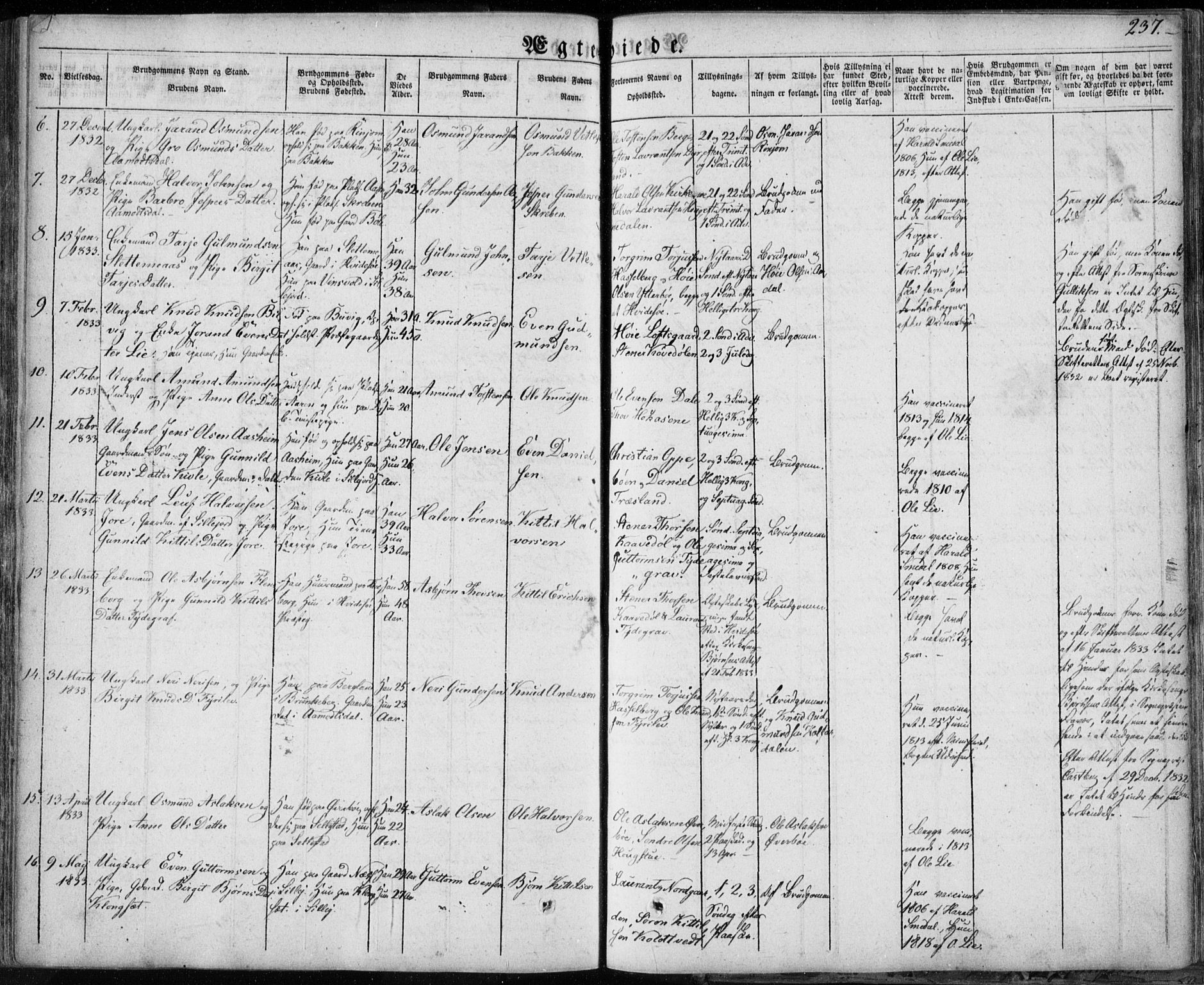 Seljord kirkebøker, AV/SAKO-A-20/F/Fa/L0011: Parish register (official) no. I 11, 1831-1849, p. 237