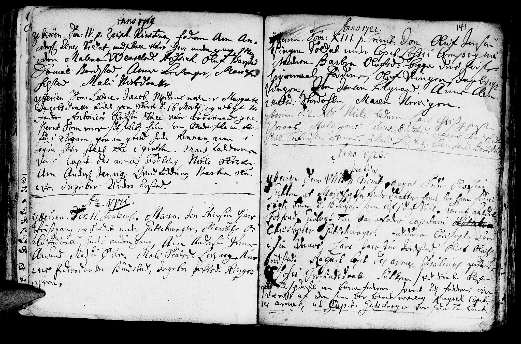 Ministerialprotokoller, klokkerbøker og fødselsregistre - Nord-Trøndelag, SAT/A-1458/722/L0215: Parish register (official) no. 722A02, 1718-1755, p. 141