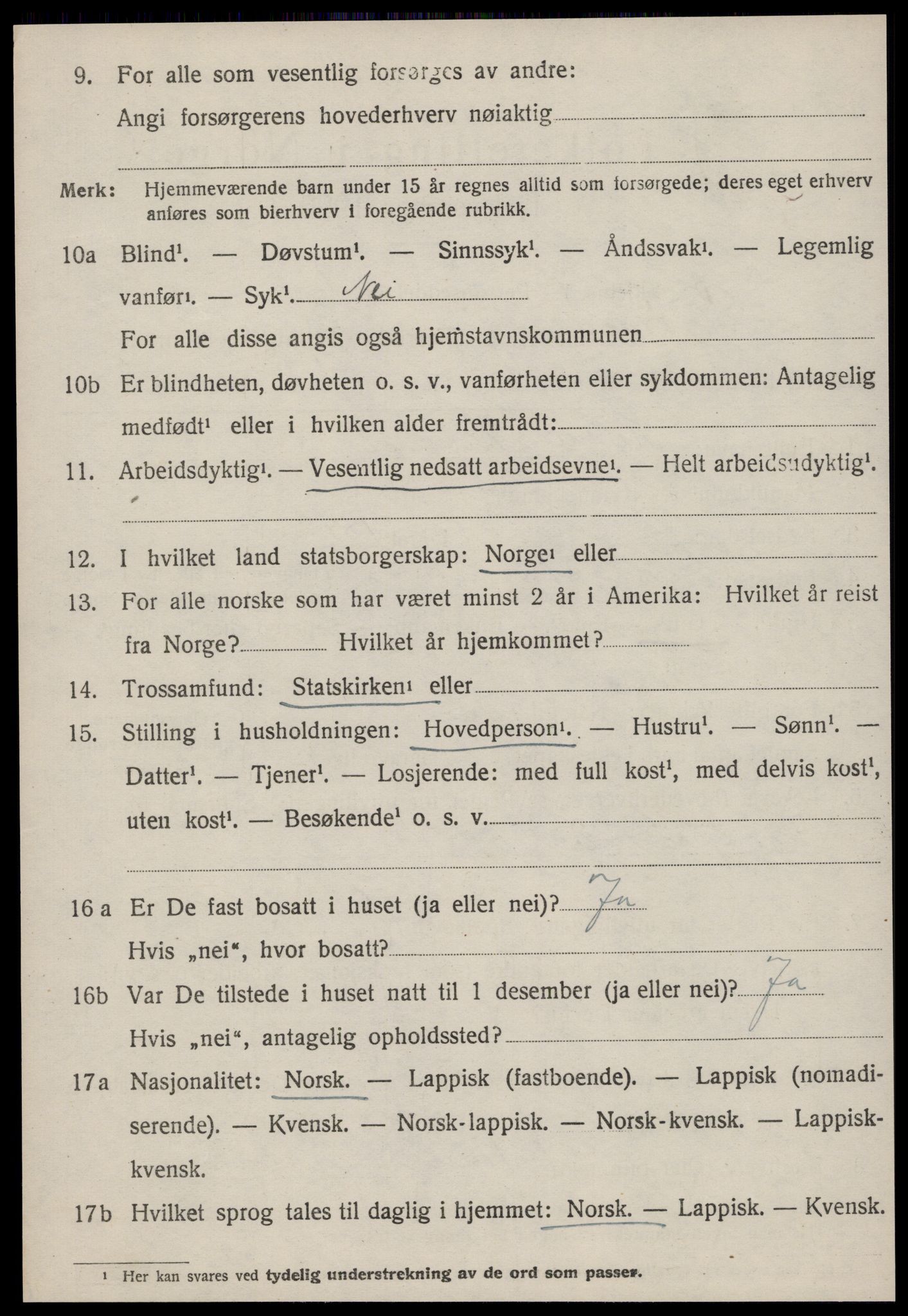 SAT, 1920 census for Stjørna, 1920, p. 3849