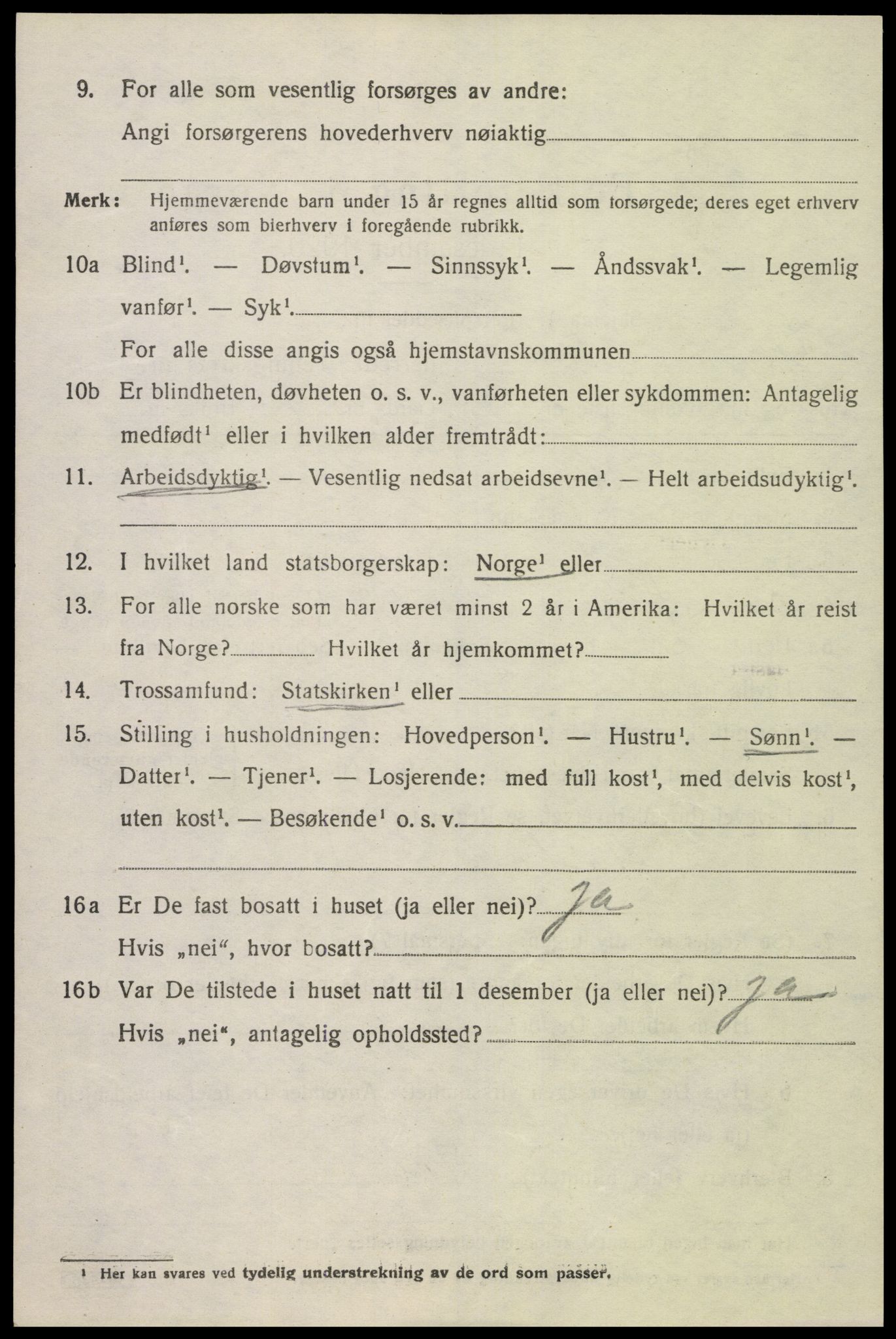 SAK, 1920 census for Vigmostad, 1920, p. 1220