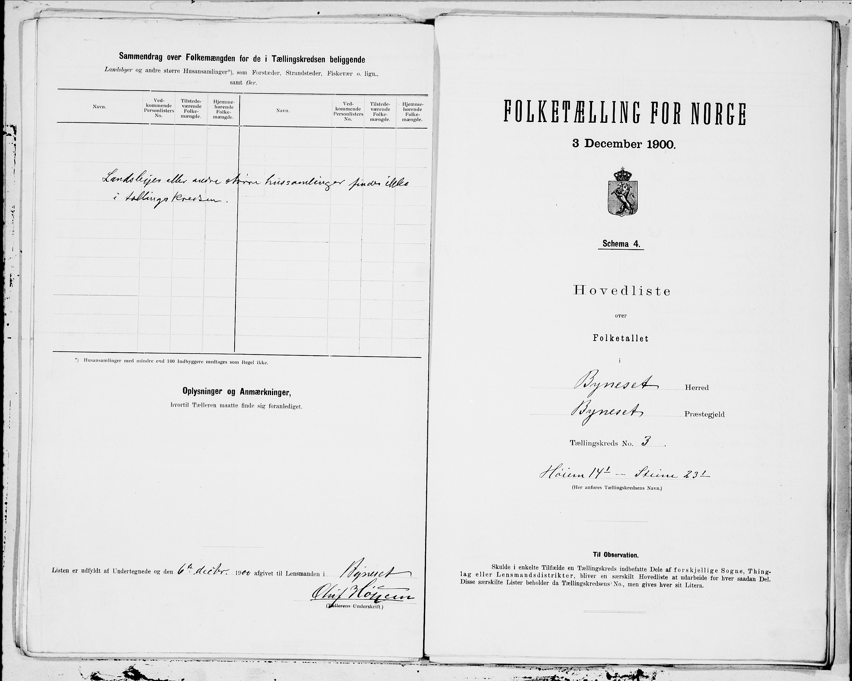 SAT, 1900 census for Byneset, 1900, p. 6