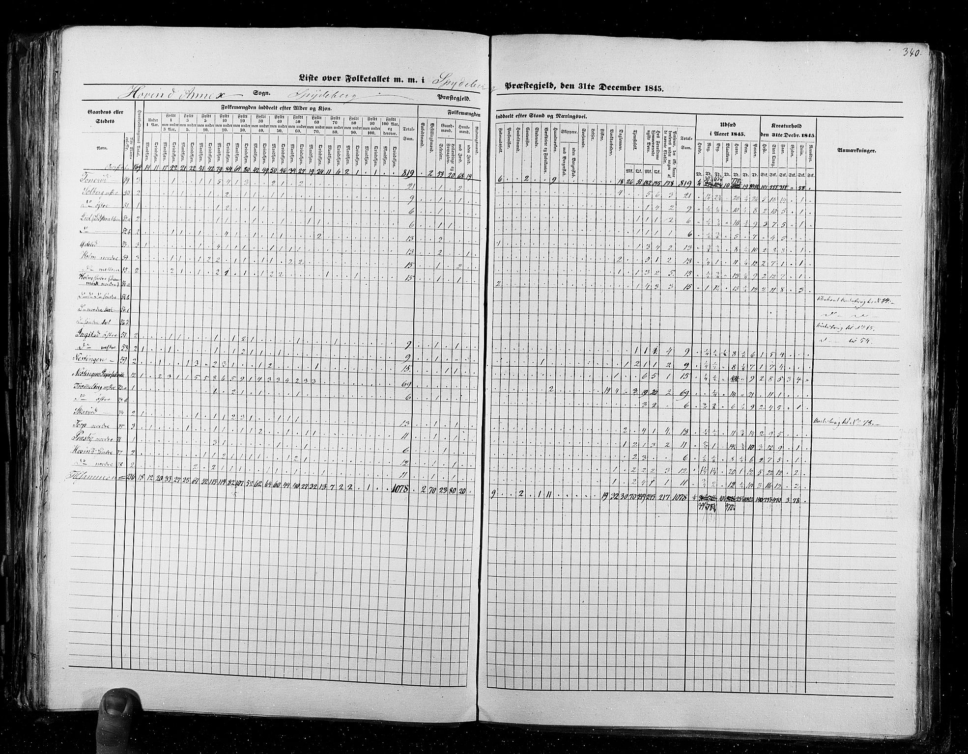 RA, Census 1845, vol. 2: Smålenenes amt og Akershus amt, 1845, p. 340