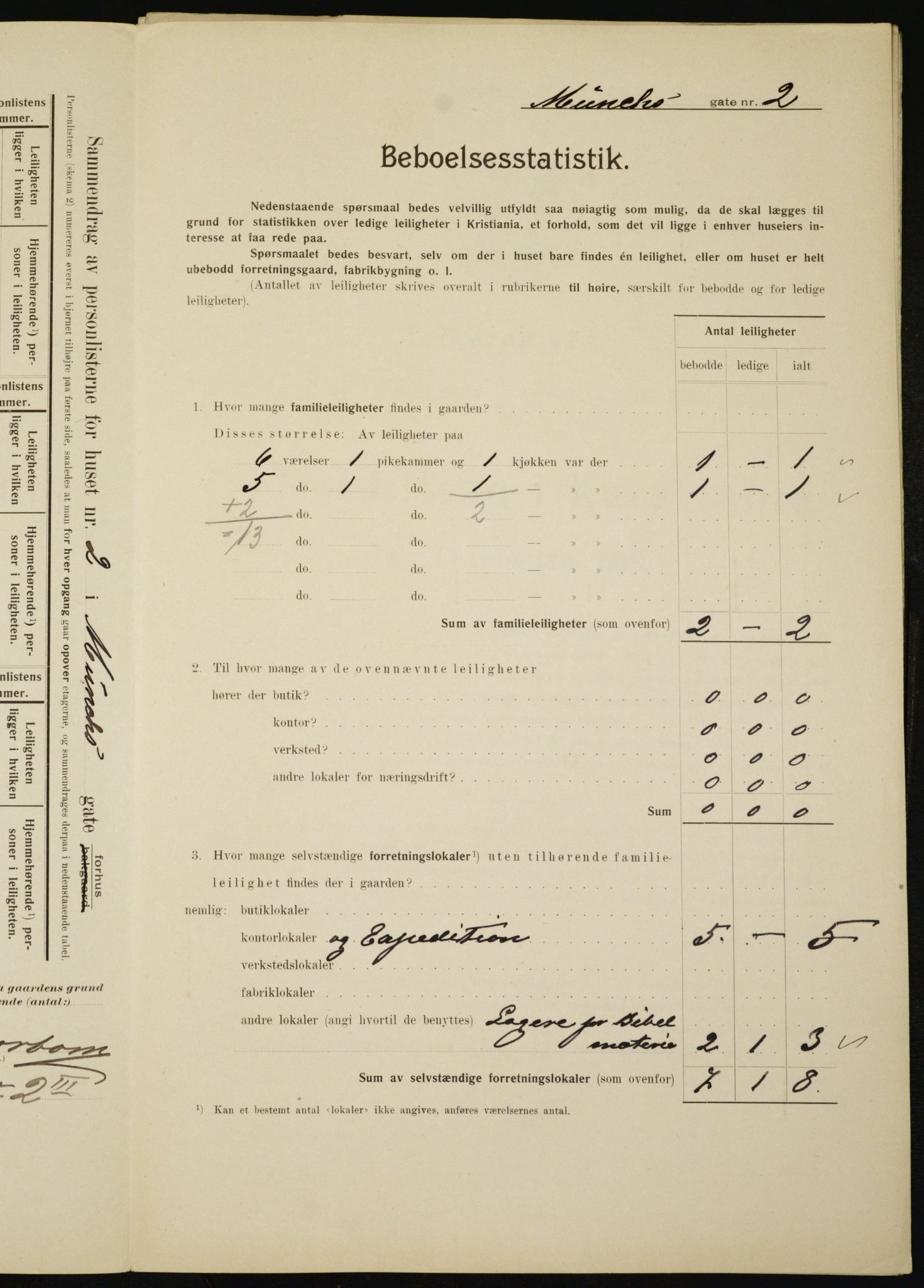 OBA, Municipal Census 1910 for Kristiania, 1910, p. 64435