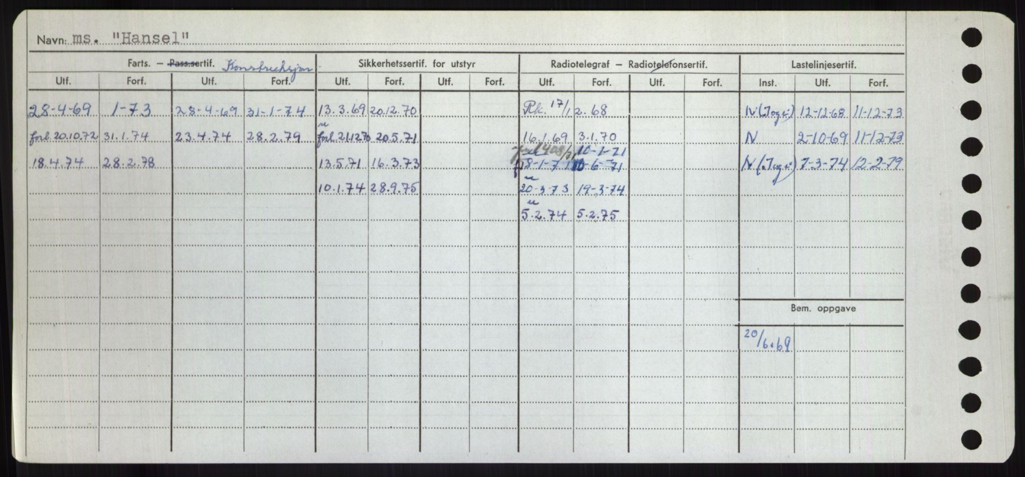 Sjøfartsdirektoratet med forløpere, Skipsmålingen, RA/S-1627/H/Hd/L0014: Fartøy, H-Havl, p. 266