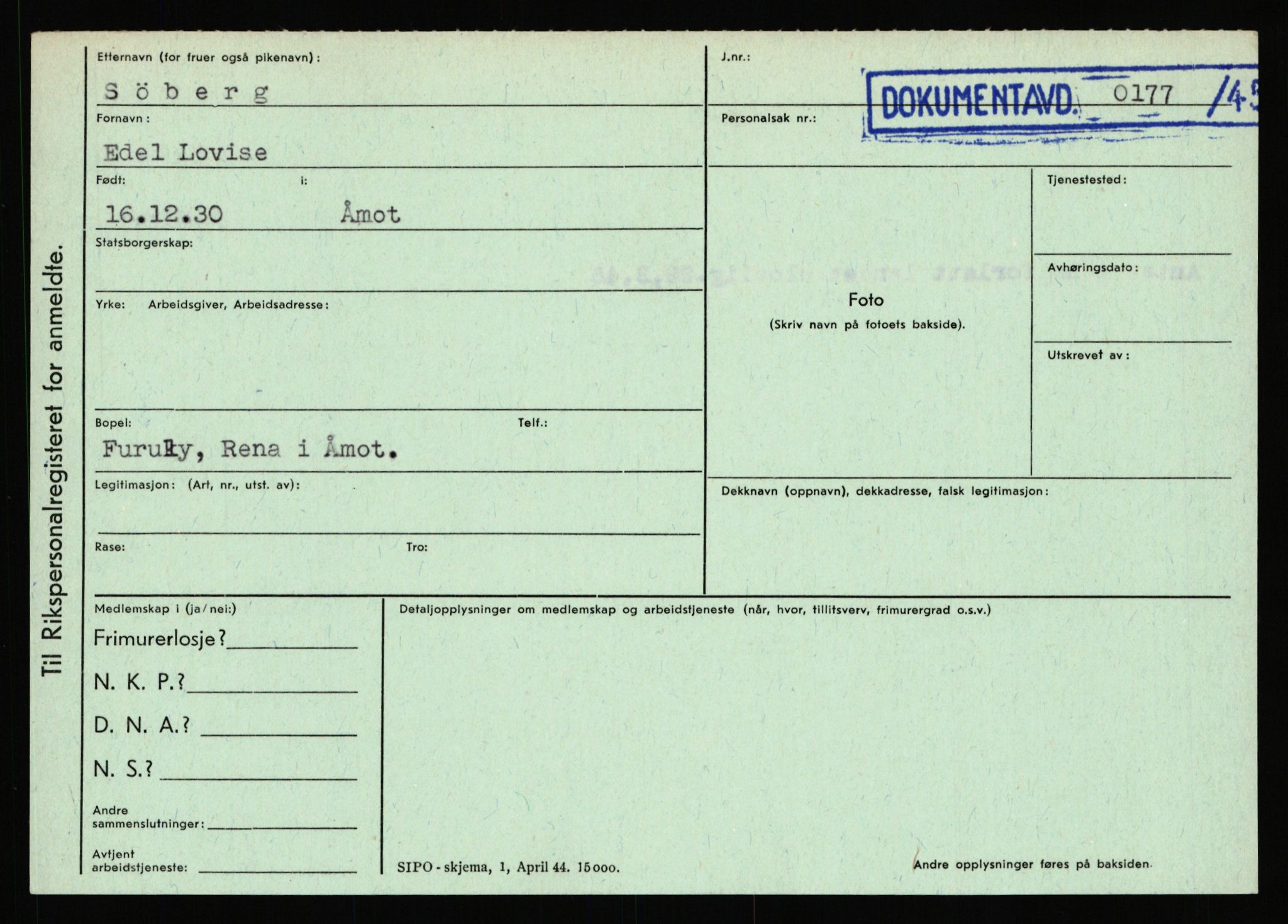 Statspolitiet - Hovedkontoret / Osloavdelingen, AV/RA-S-1329/C/Ca/L0015: Svea - Tøsse, 1943-1945, p. 1120