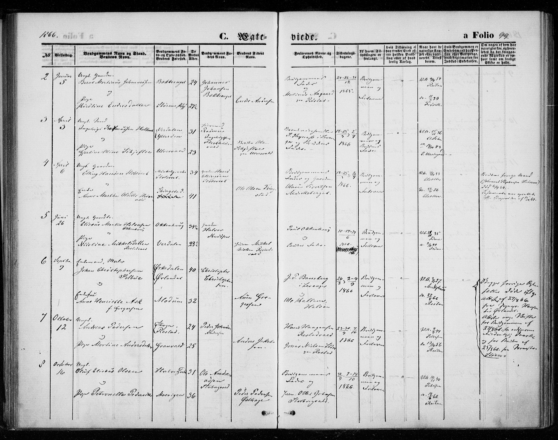 Ministerialprotokoller, klokkerbøker og fødselsregistre - Nord-Trøndelag, SAT/A-1458/721/L0206: Parish register (official) no. 721A01, 1864-1874, p. 99