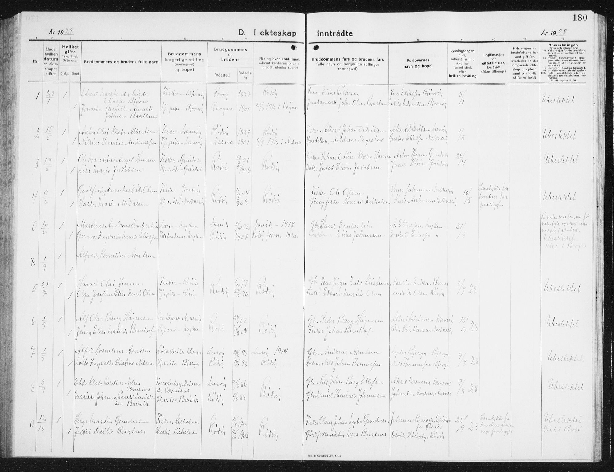 Ministerialprotokoller, klokkerbøker og fødselsregistre - Nordland, SAT/A-1459/841/L0622: Parish register (copy) no. 841C06, 1924-1942, p. 180