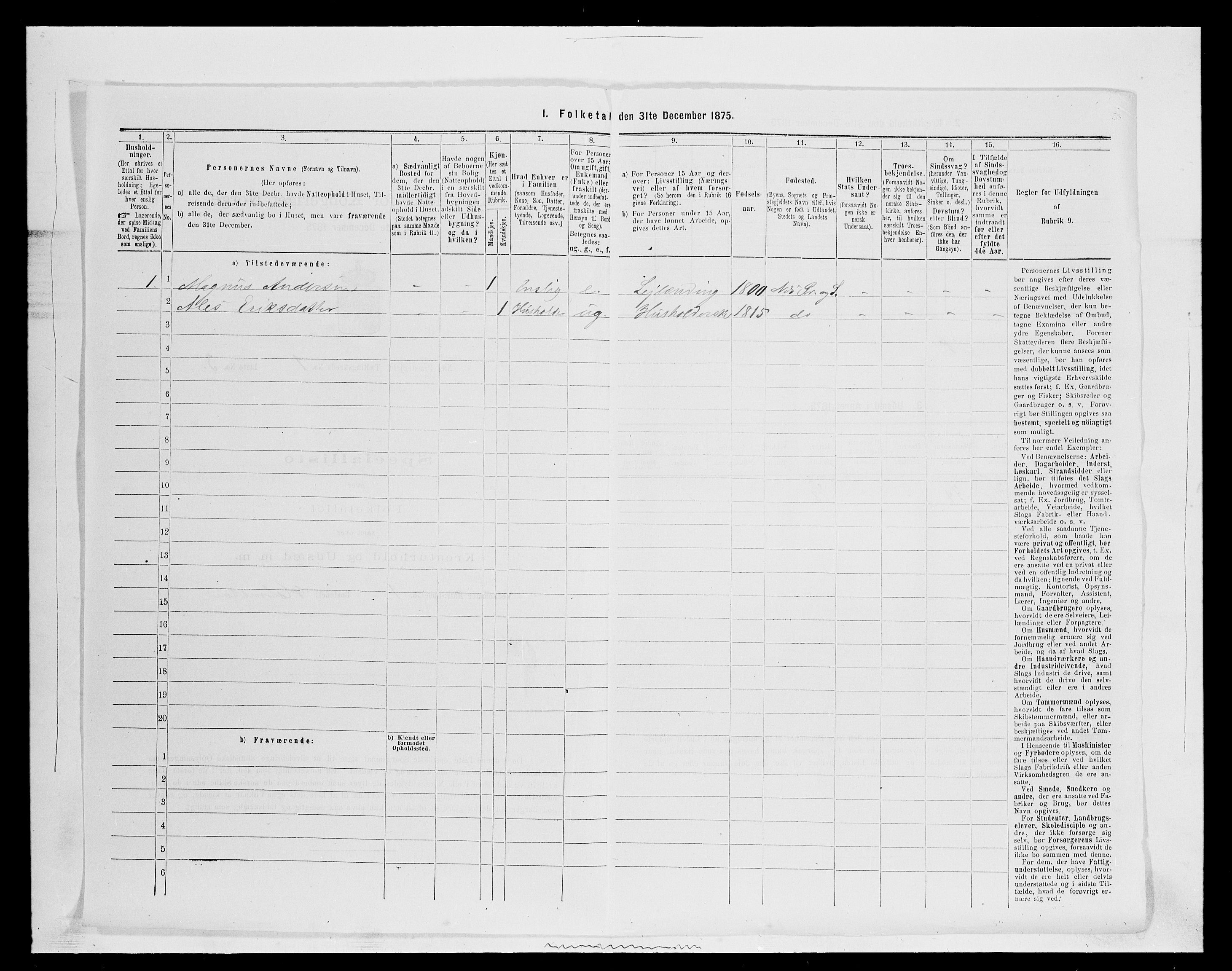 SAH, 1875 census for 0411P Nes, 1875, p. 85