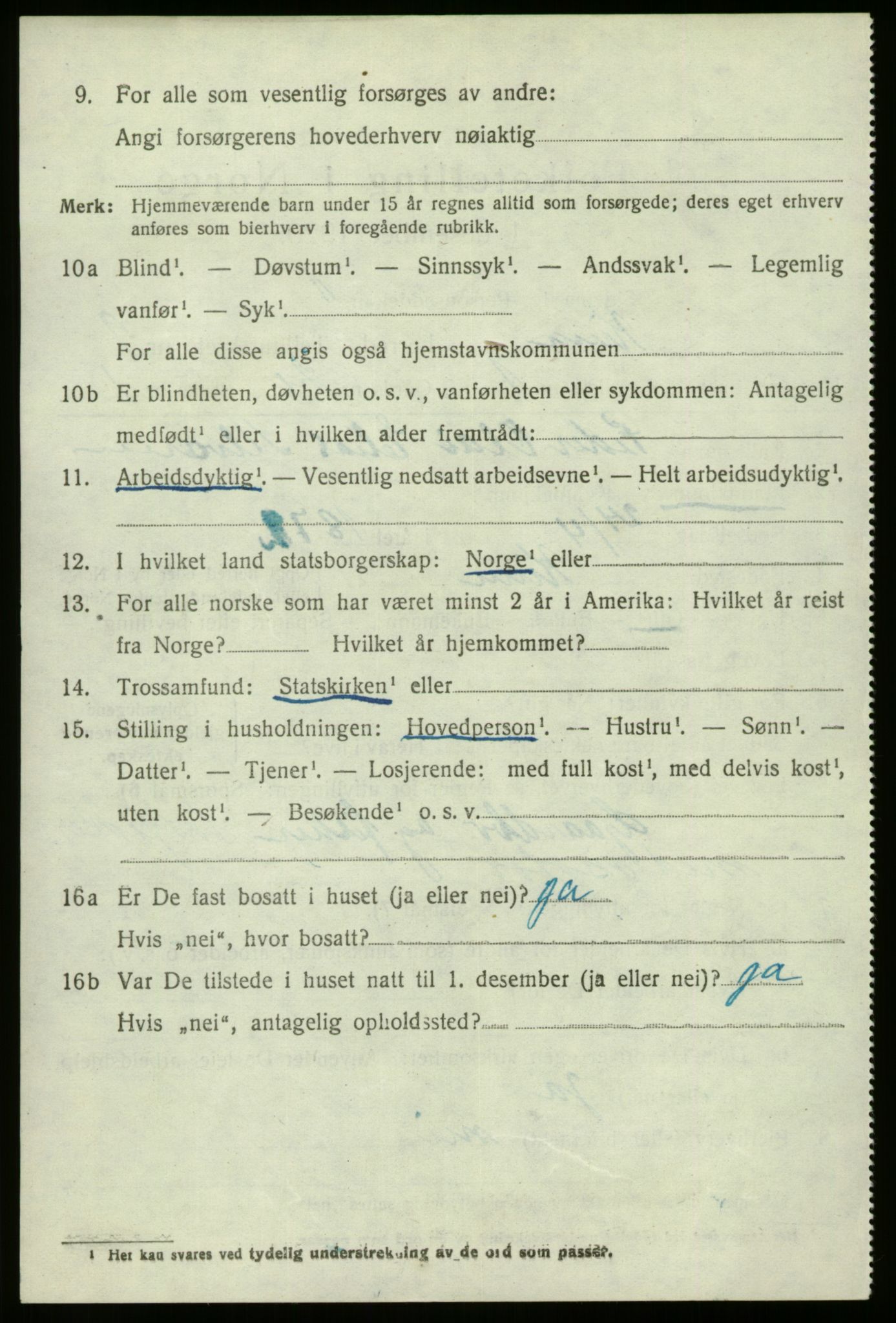 SAB, 1920 census for Kinn, 1920, p. 3308