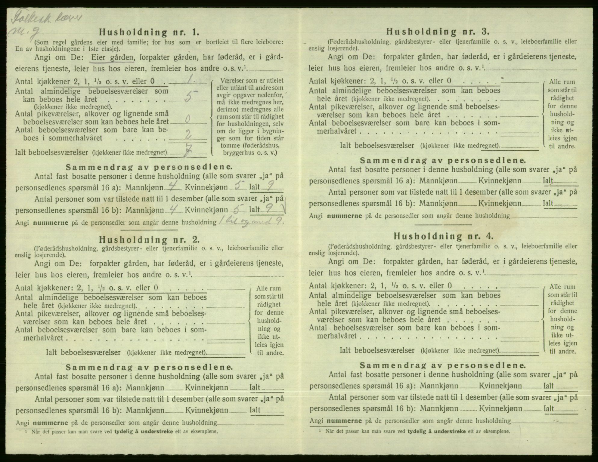 SAB, 1920 census for Vossestrand, 1920, p. 553