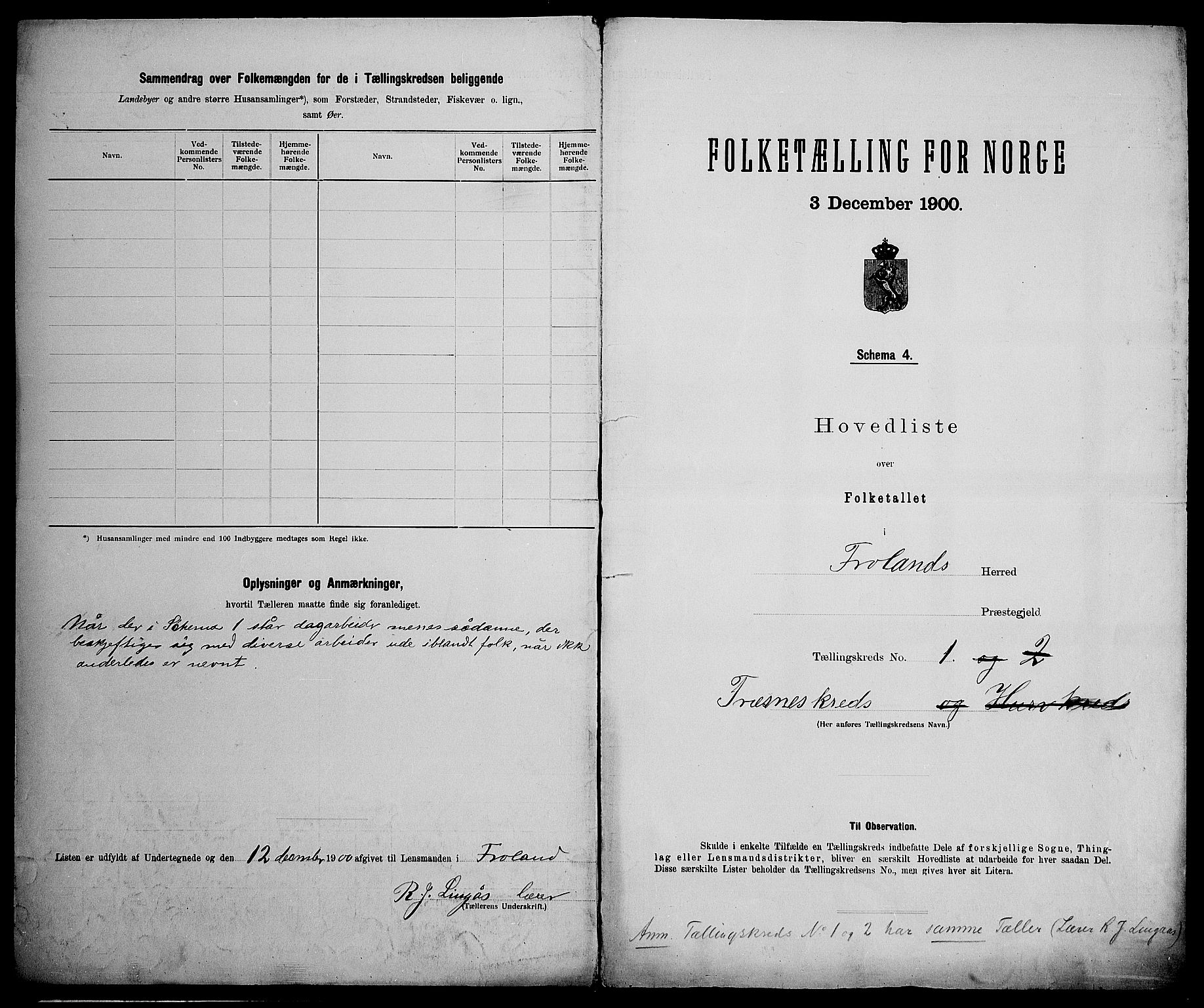 SAK, 1900 census for Froland, 1900, p. 17