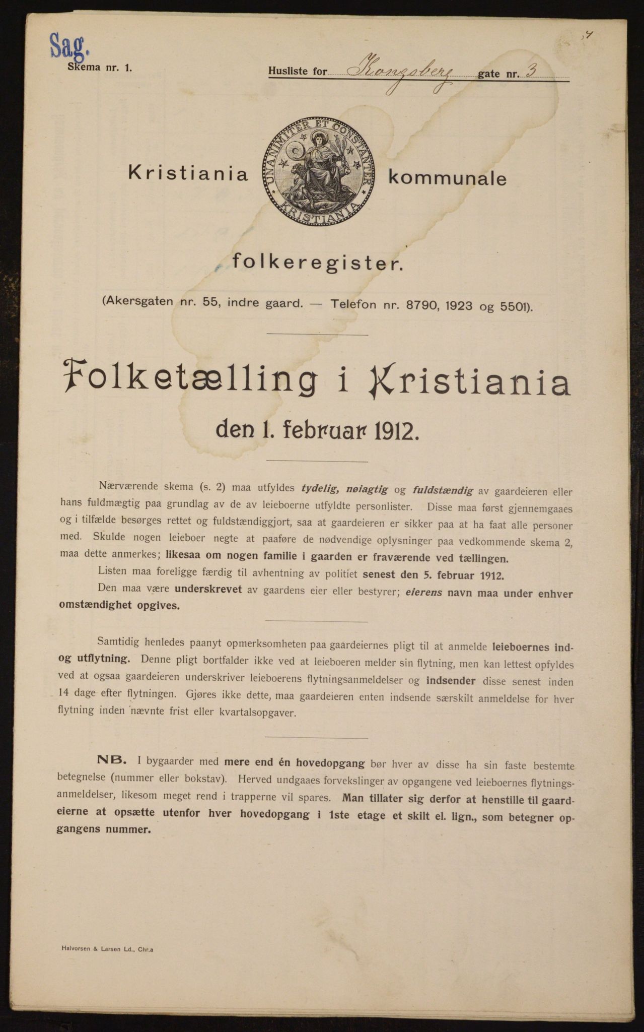 OBA, Municipal Census 1912 for Kristiania, 1912, p. 52929