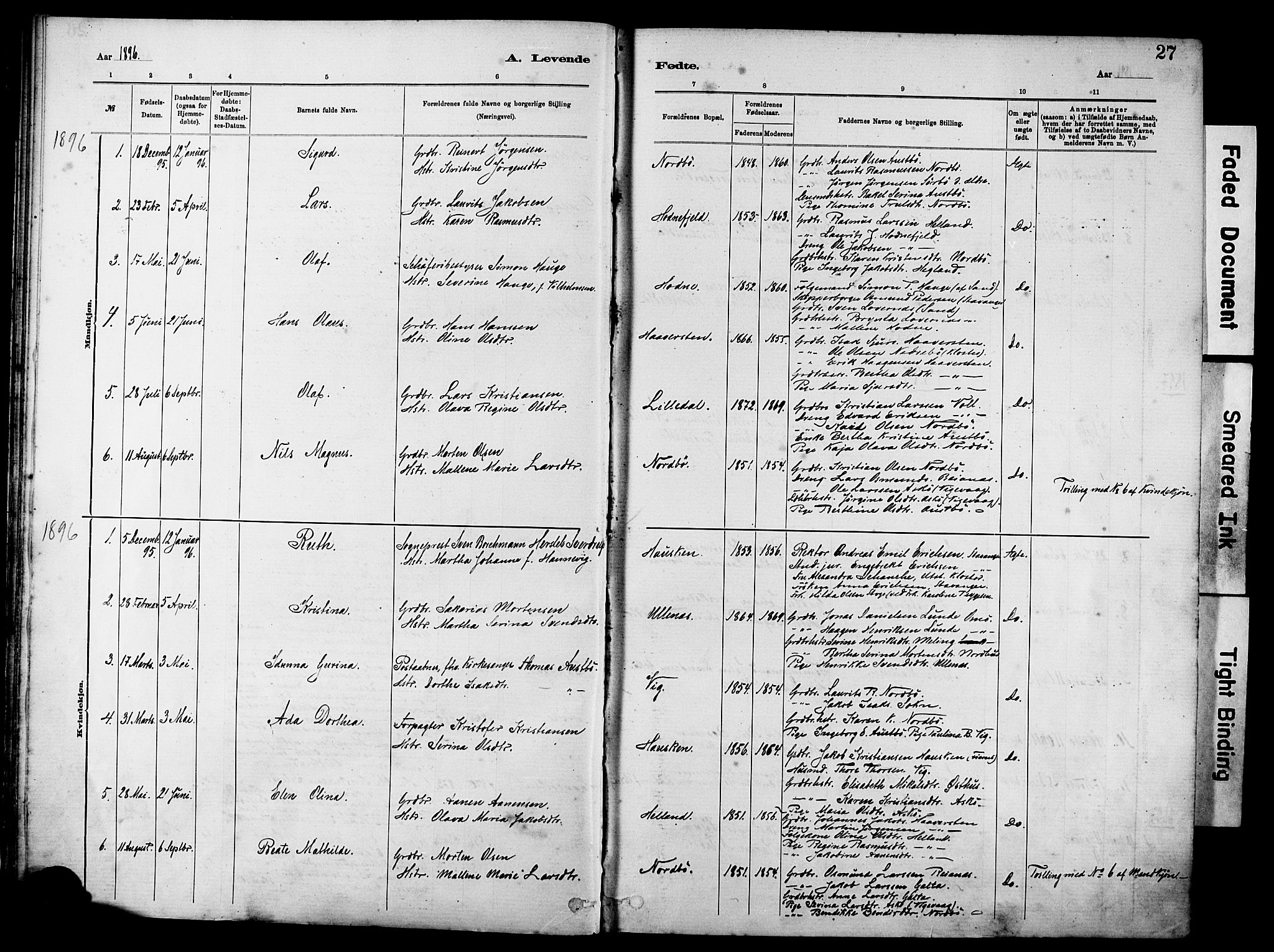 Rennesøy sokneprestkontor, SAST/A -101827/H/Ha/Haa/L0012: Parish register (official) no. A 13, 1885-1917, p. 27