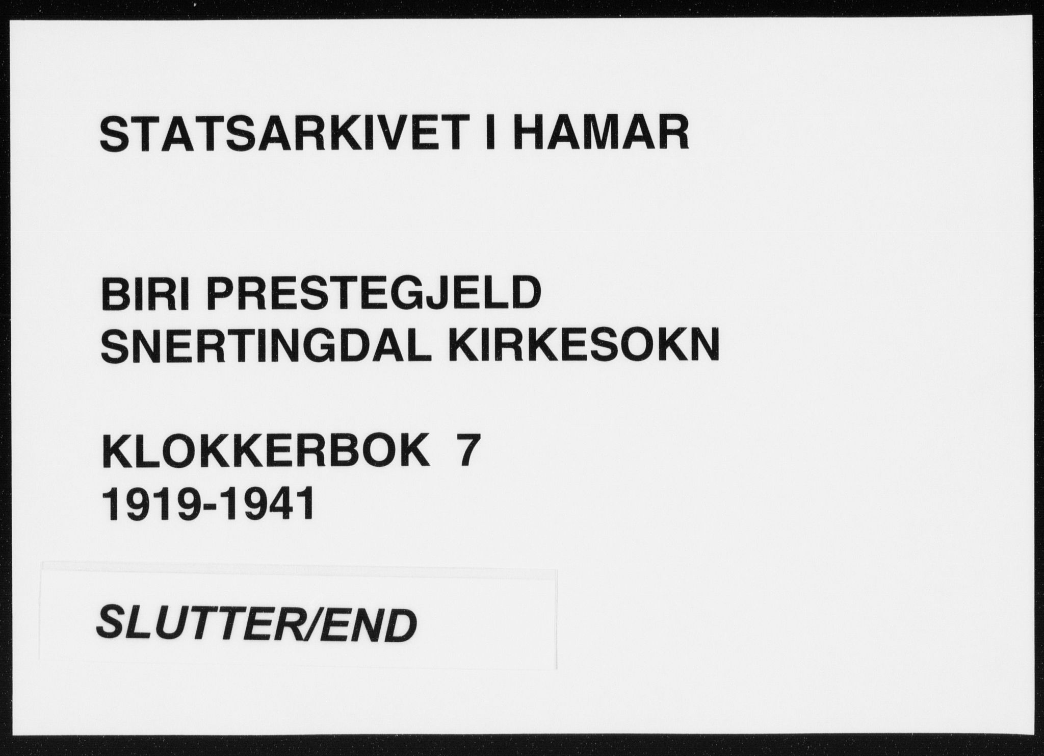Biri prestekontor, AV/SAH-PREST-096/H/Ha/Hab/L0007: Parish register (copy) no. 7, 1919-1941