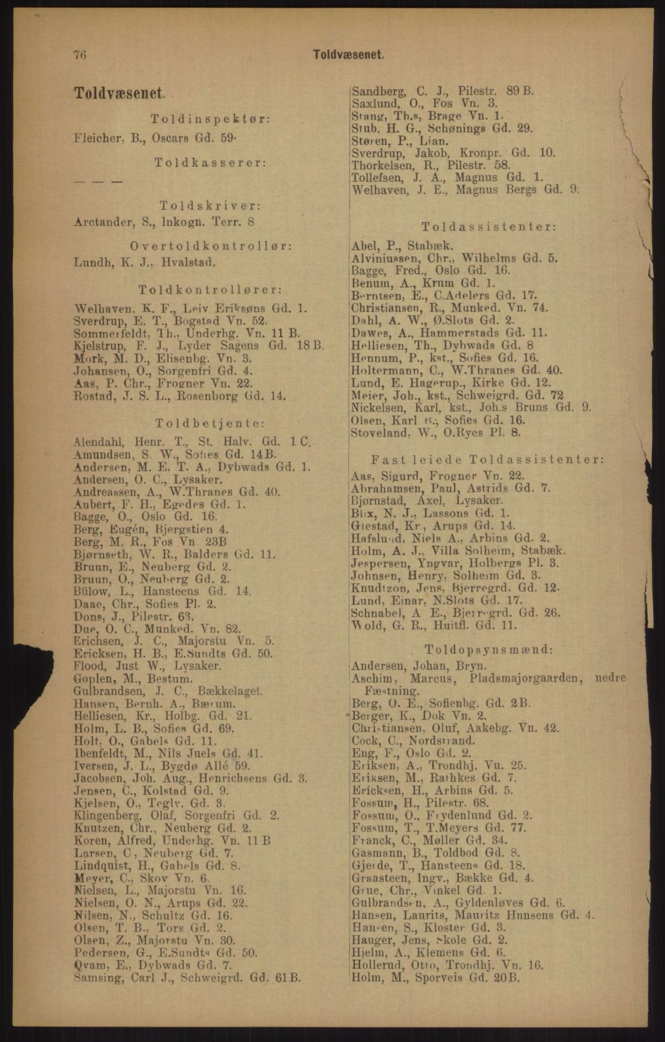 Kristiania/Oslo adressebok, PUBL/-, 1905, p. 76