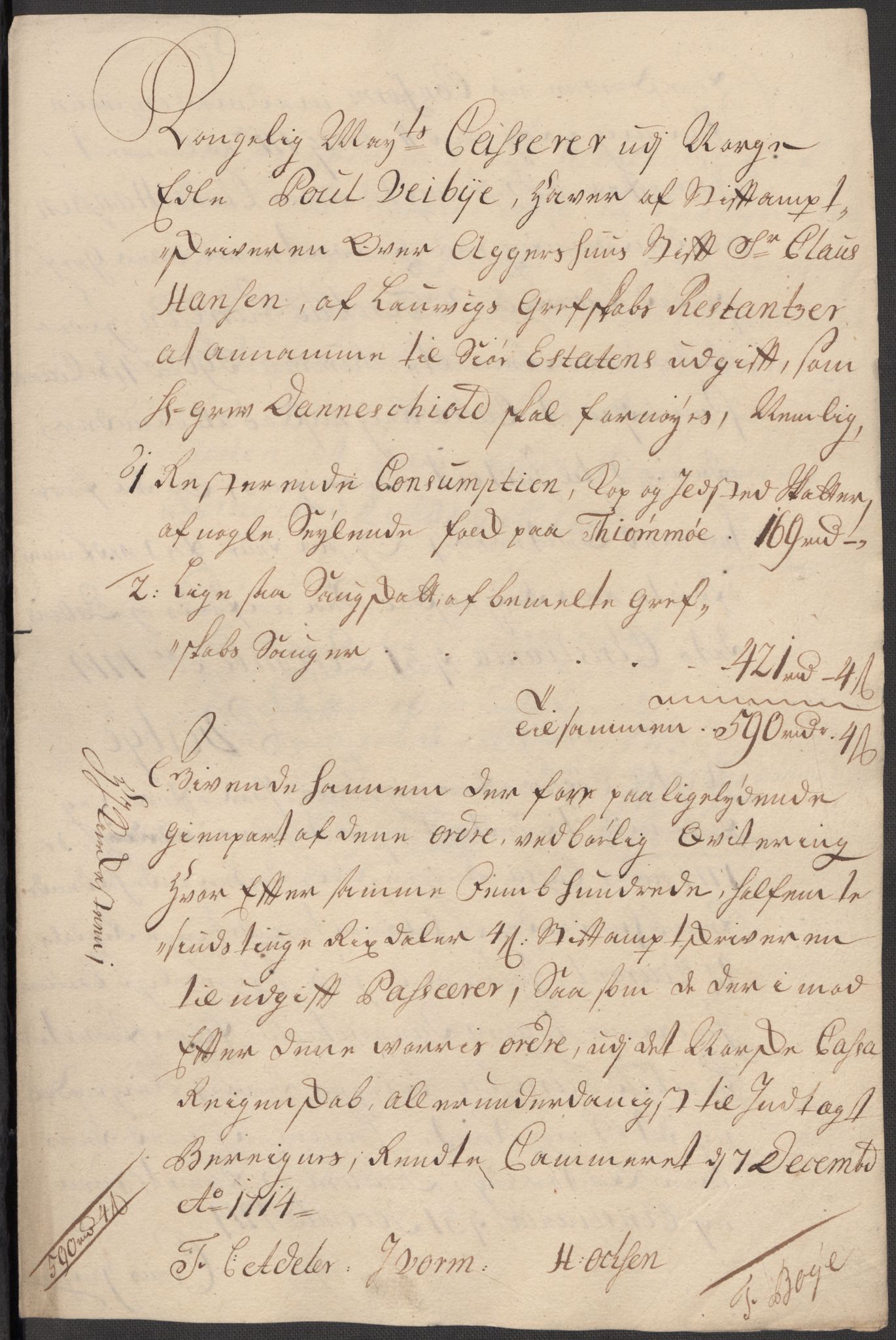 Rentekammeret inntil 1814, Reviderte regnskaper, Fogderegnskap, AV/RA-EA-4092/R33/L1986: Fogderegnskap Larvik grevskap, 1714-1715, p. 500