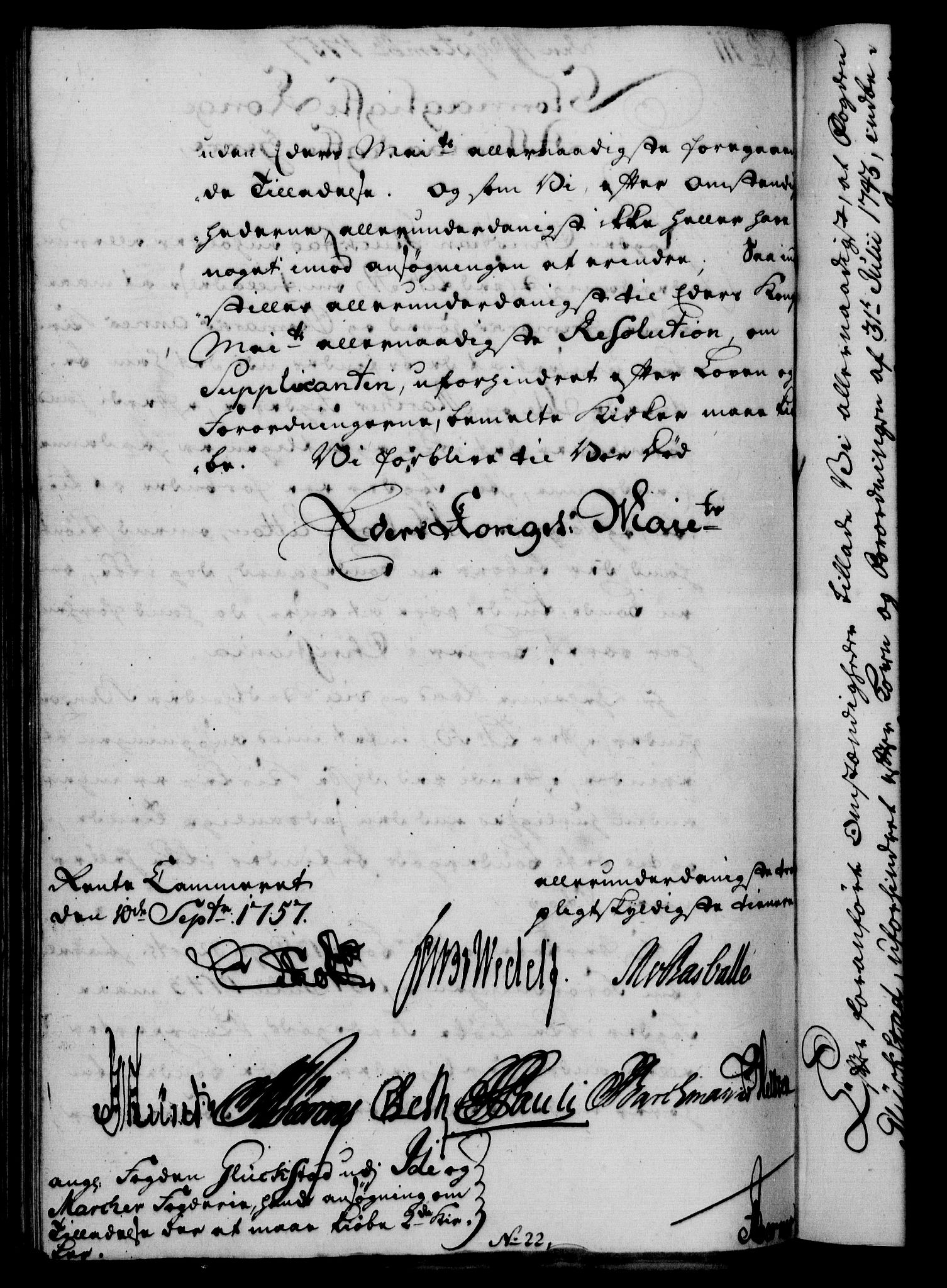 Rentekammeret, Kammerkanselliet, RA/EA-3111/G/Gf/Gfa/L0039: Norsk relasjons- og resolusjonsprotokoll (merket RK 52.39), 1757, p. 626