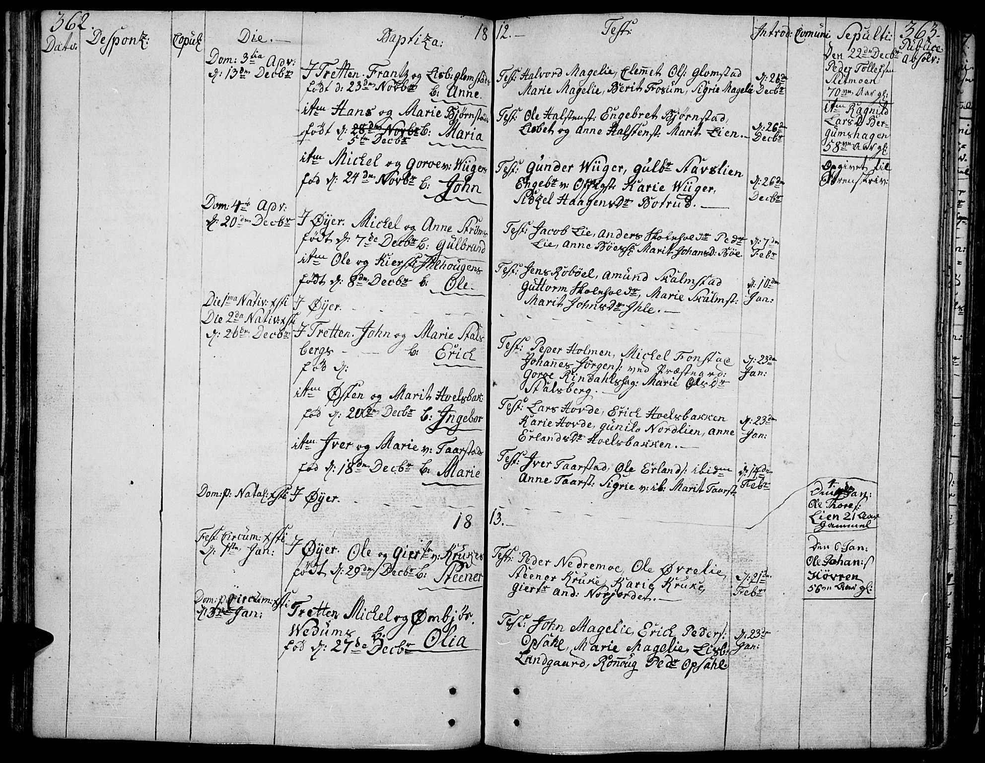 Øyer prestekontor, SAH/PREST-084/H/Ha/Haa/L0003: Parish register (official) no. 3, 1784-1824, p. 362-363