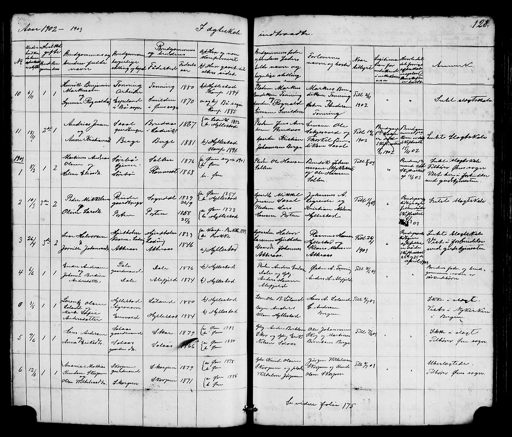 Hyllestad sokneprestembete, SAB/A-80401: Parish register (copy) no. A 2, 1876-1906, p. 128