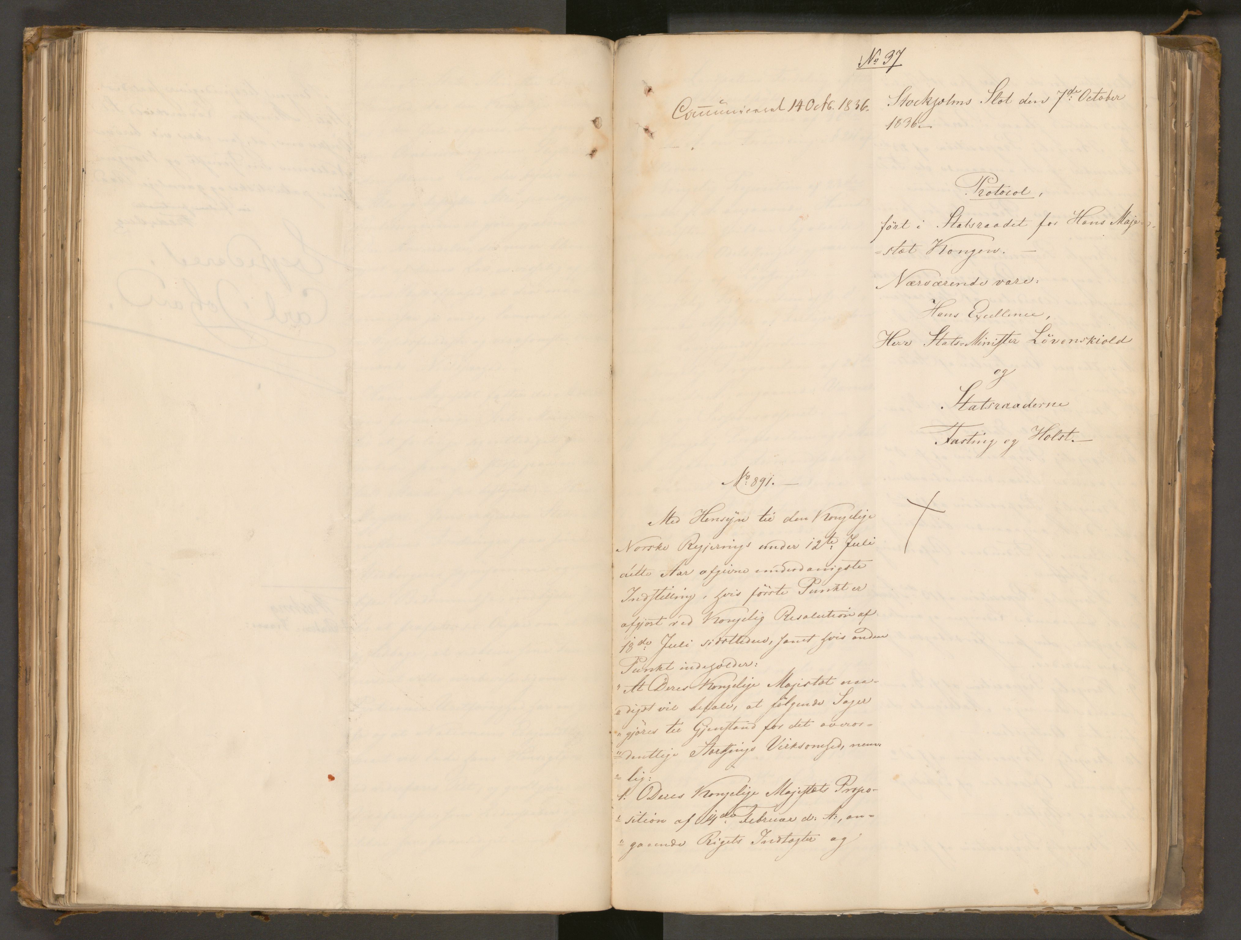 Statsrådssekretariatet, AV/RA-S-1001/A/Ab/L0043: Kgl. res. nr. 632-1192, 2. halvår, 1836