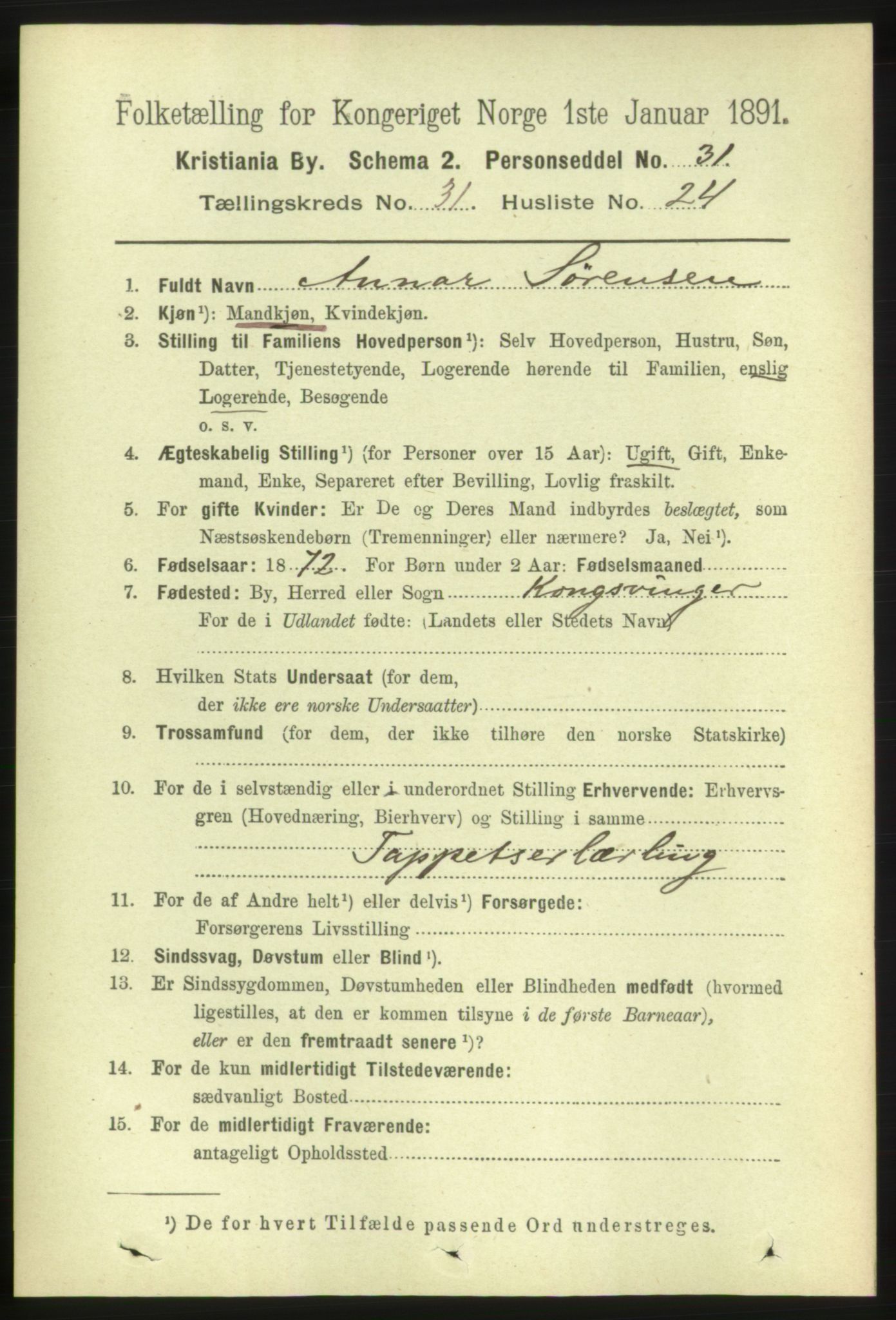 RA, 1891 census for 0301 Kristiania, 1891, p. 16692