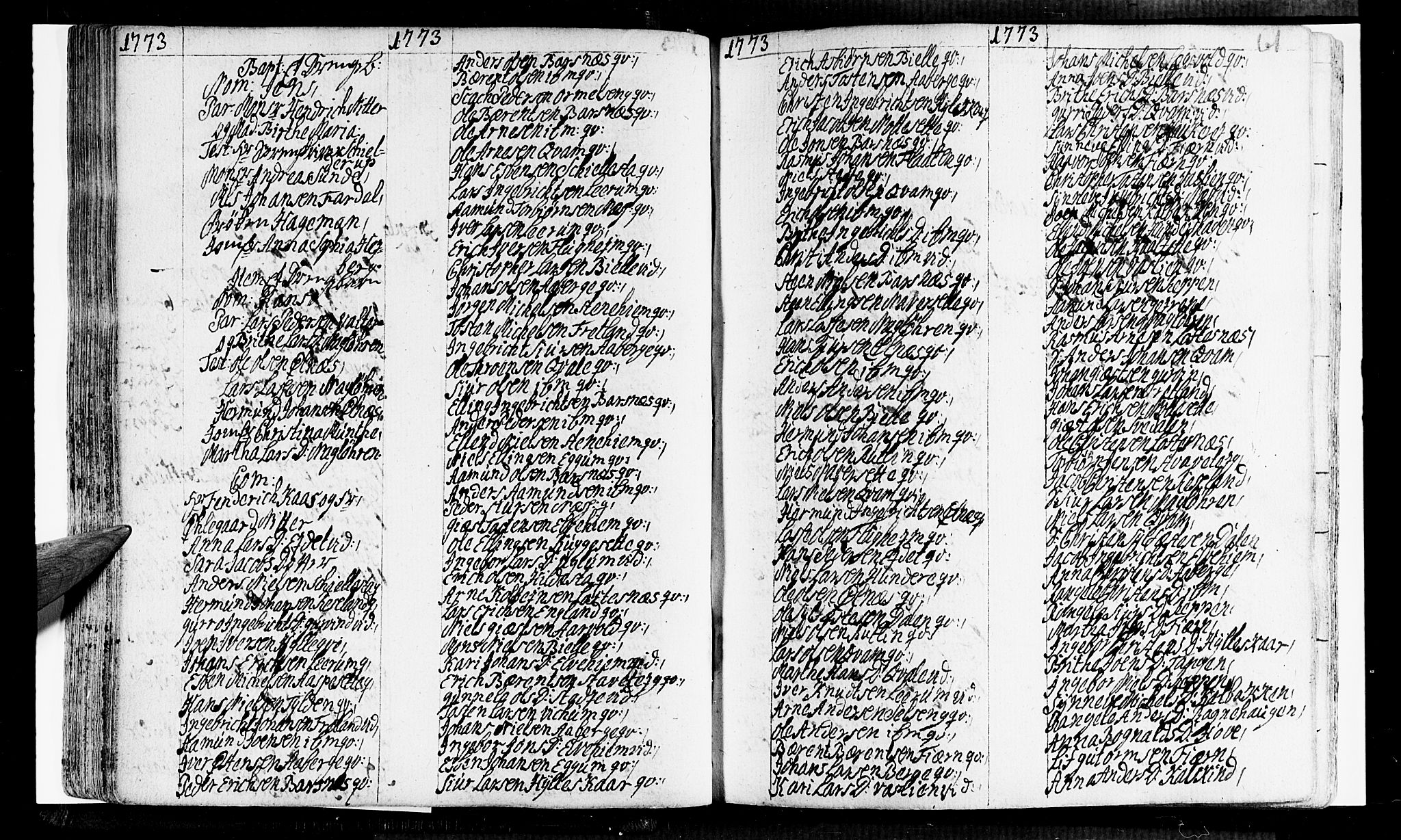 Sogndal sokneprestembete, SAB/A-81301/H/Haa/Haaa/L0005: Parish register (official) no. A 5, 1768-1782, p. 61