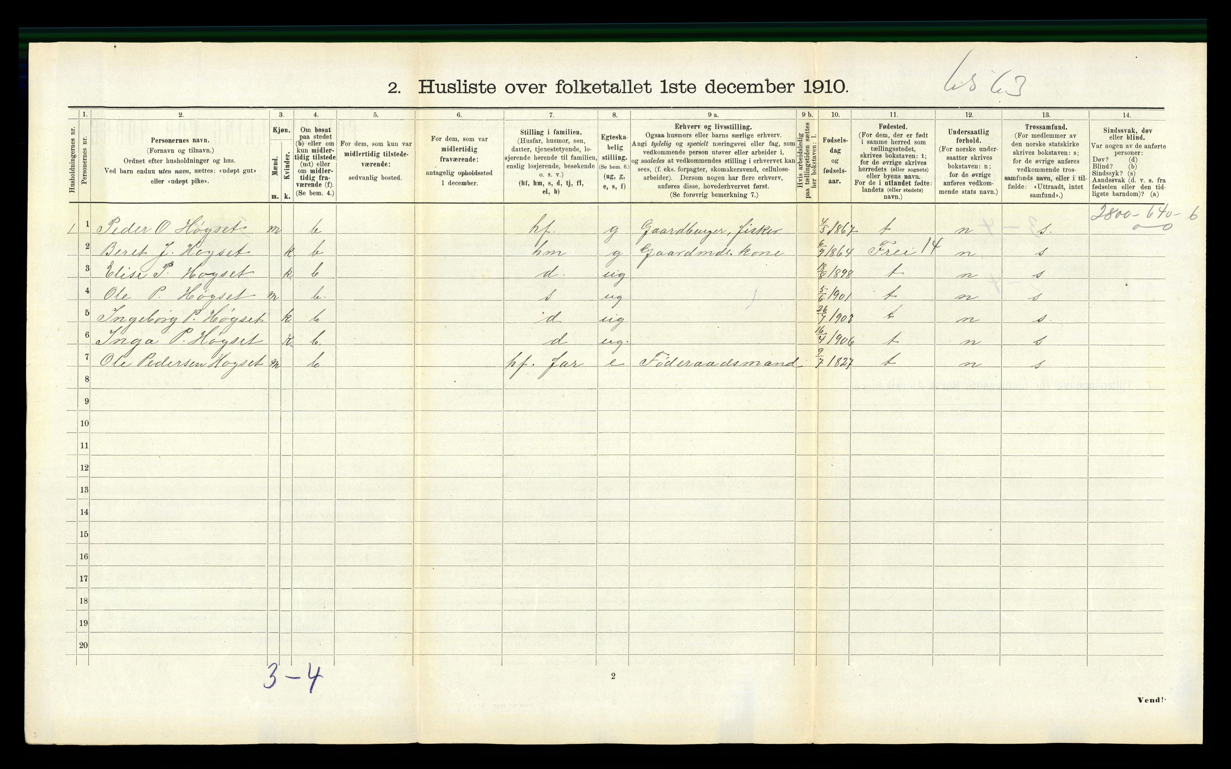 RA, 1910 census for Gjemnes, 1910, p. 172