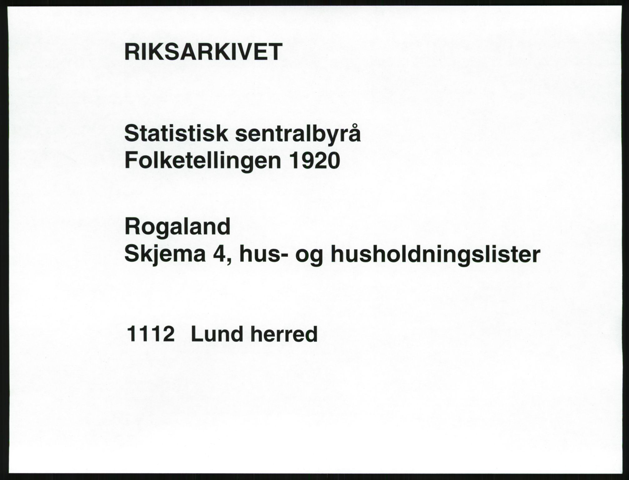 SAST, 1920 census for Lund, 1920, p. 36