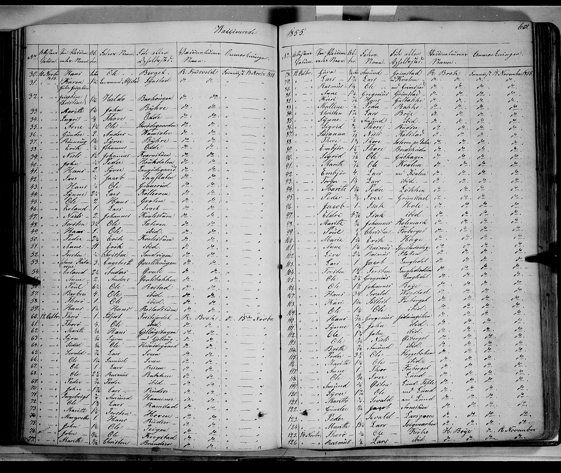 Lom prestekontor, SAH/PREST-070/K/L0006: Parish register (official) no. 6B, 1837-1863, p. 601