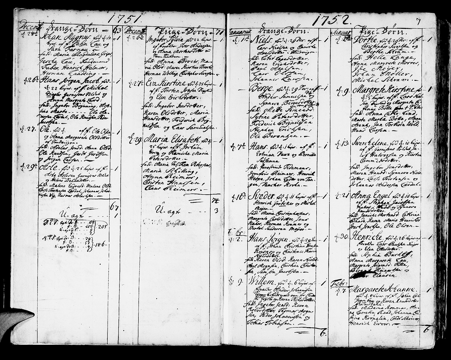 Korskirken sokneprestembete, SAB/A-76101/H/Haa/L0005: Parish register (official) no. A 5, 1751-1789, p. 7