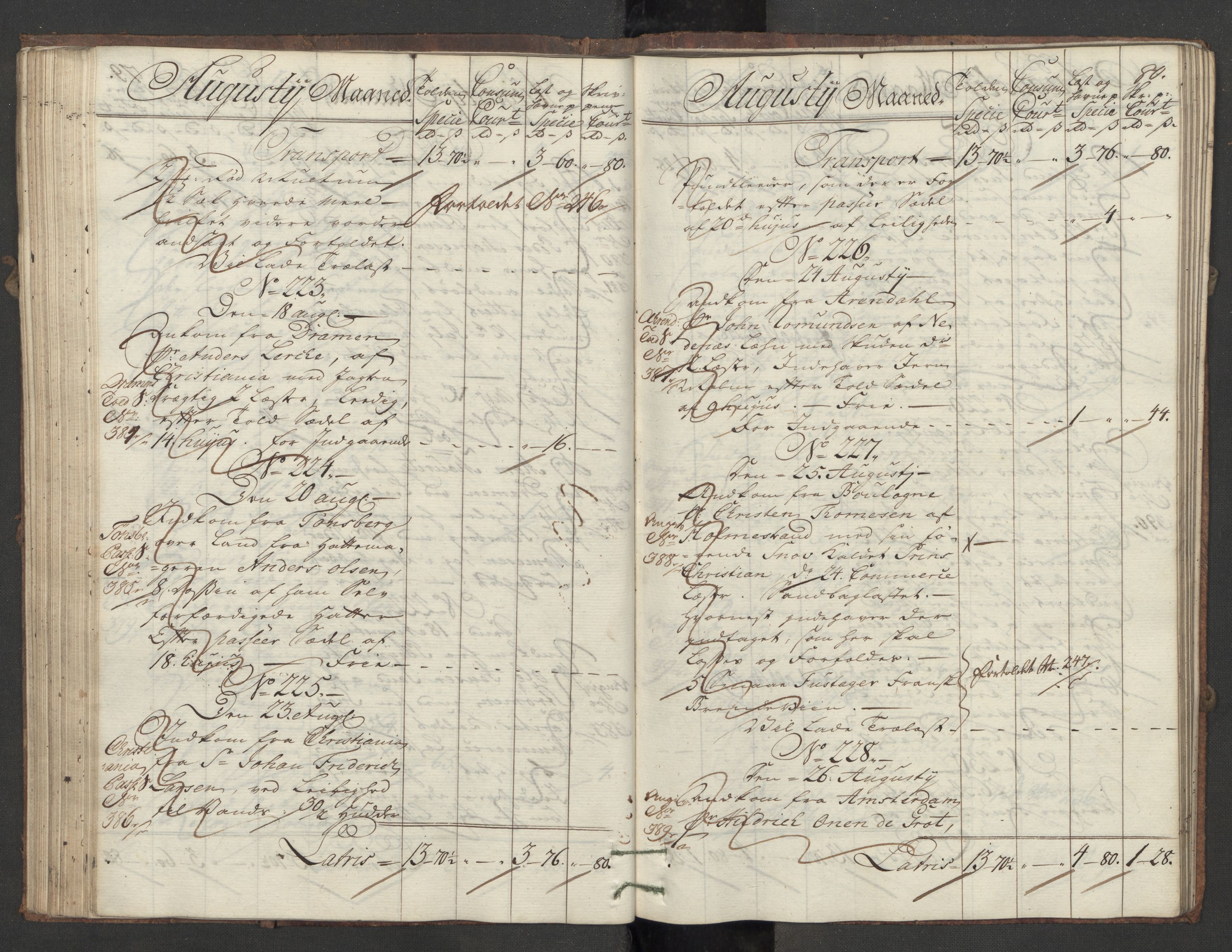 Generaltollkammeret, tollregnskaper, AV/RA-EA-5490/R09/L0021/0001: Tollregnskaper Holmestrand / Inngående hovedtollbok, 1756, p. 79b-80a