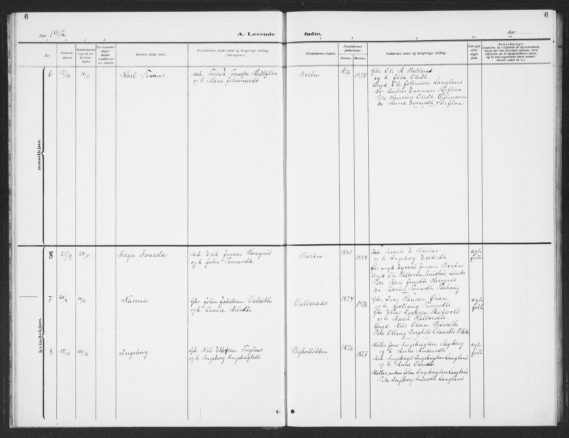 Ministerialprotokoller, klokkerbøker og fødselsregistre - Sør-Trøndelag, AV/SAT-A-1456/693/L1124: Parish register (copy) no. 693C05, 1911-1941, p. 6