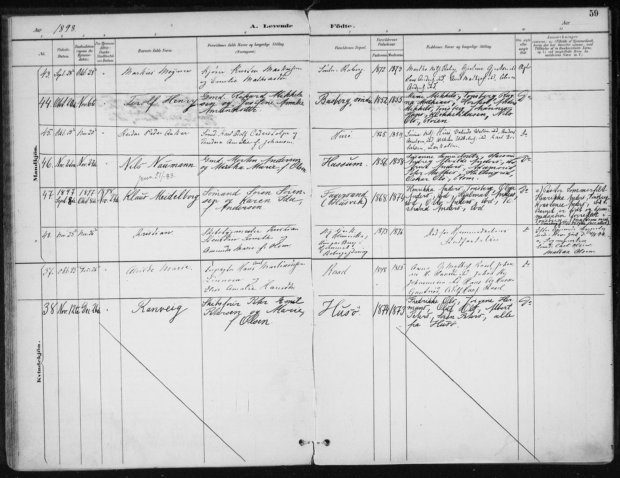 Sem kirkebøker, SAKO/A-5/F/Fb/L0005: Parish register (official) no. II 5, 1892-1904, p. 59