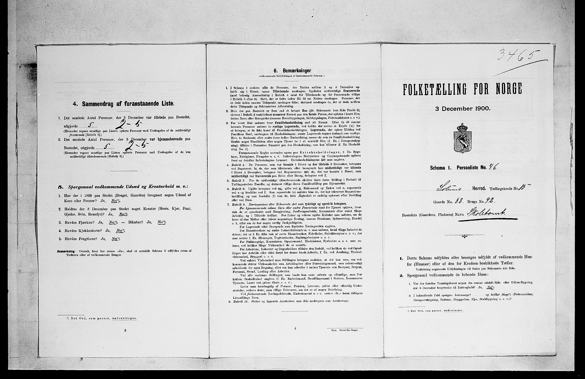 SAKO, 1900 census for Solum, 1900, p. 2394