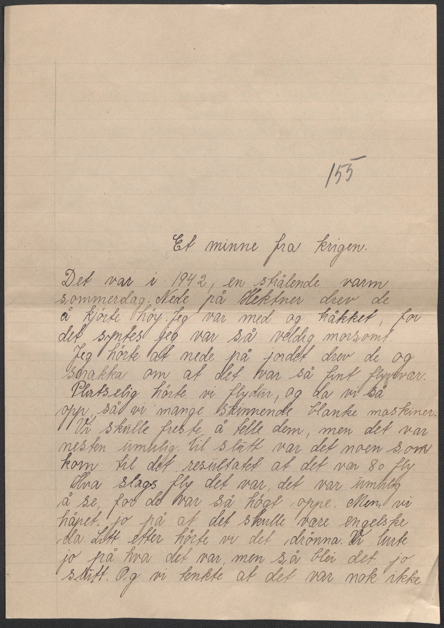 Det norske totalavholdsselskap, AV/RA-PA-0419/E/Eb/L0603: Skolestiler om krigstida (ordnet topografisk etter distrikt og skole), 1946, p. 395