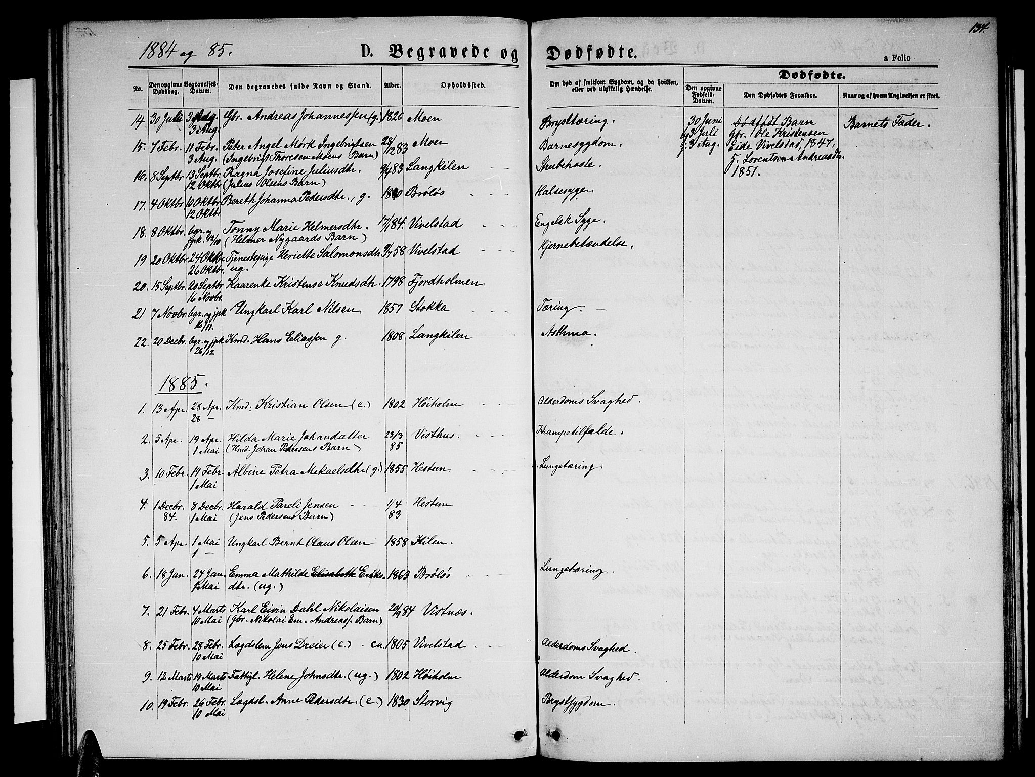 Ministerialprotokoller, klokkerbøker og fødselsregistre - Nordland, AV/SAT-A-1459/819/L0276: Parish register (copy) no. 819C02, 1869-1887, p. 134