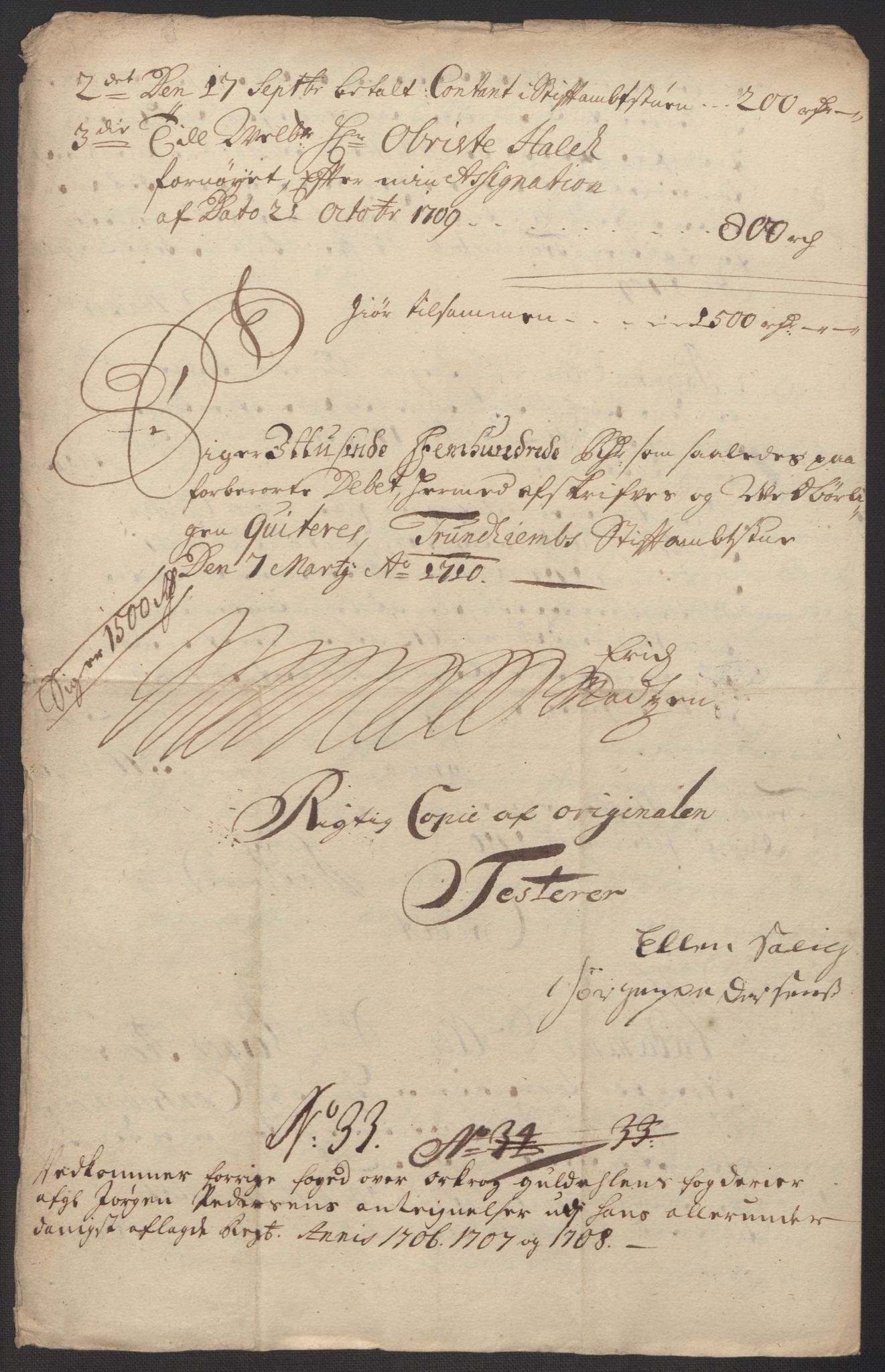 Rentekammeret inntil 1814, Reviderte regnskaper, Fogderegnskap, RA/EA-4092/R60/L3958: Fogderegnskap Orkdal og Gauldal, 1708, p. 507