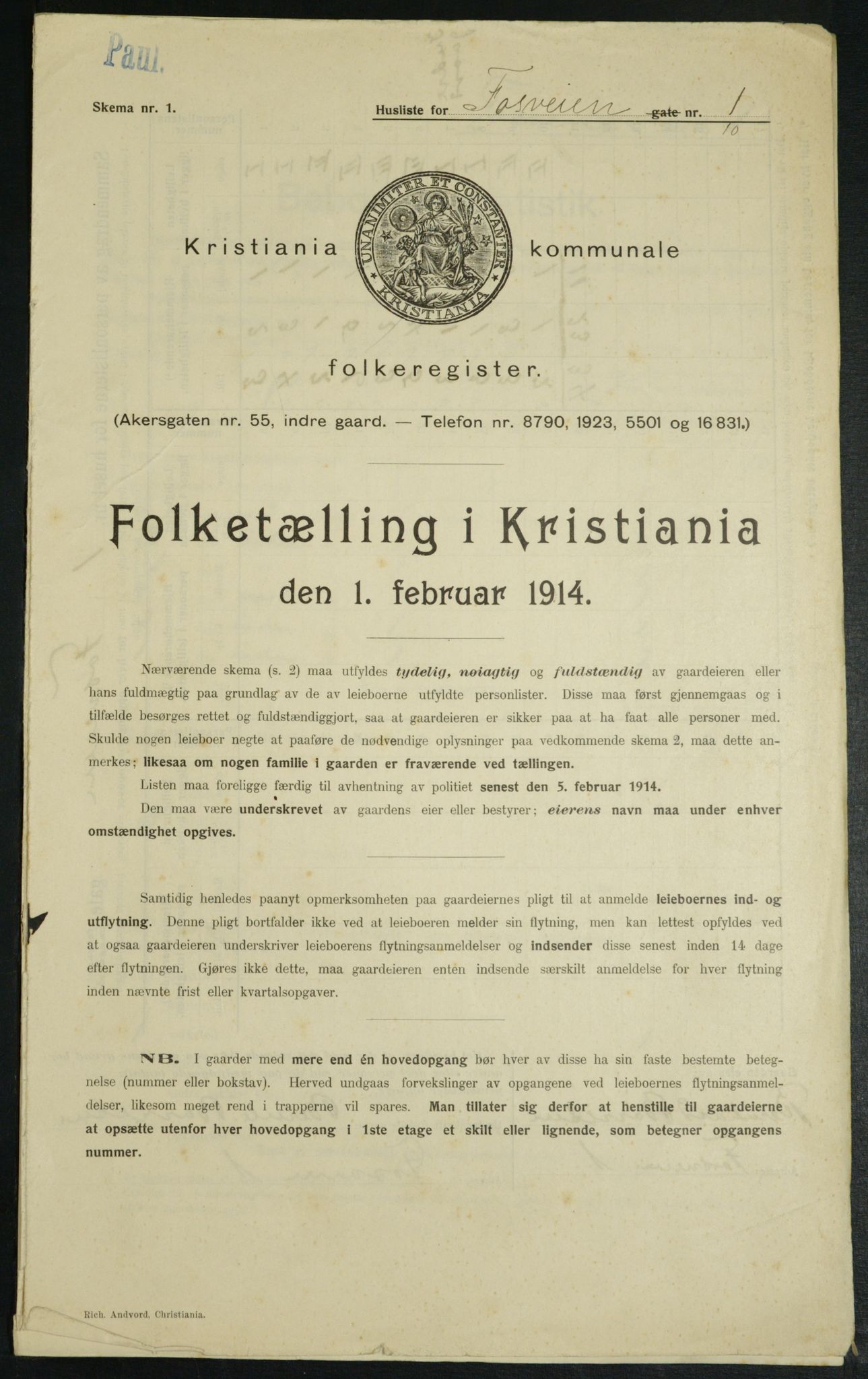 OBA, Municipal Census 1914 for Kristiania, 1914, p. 24823