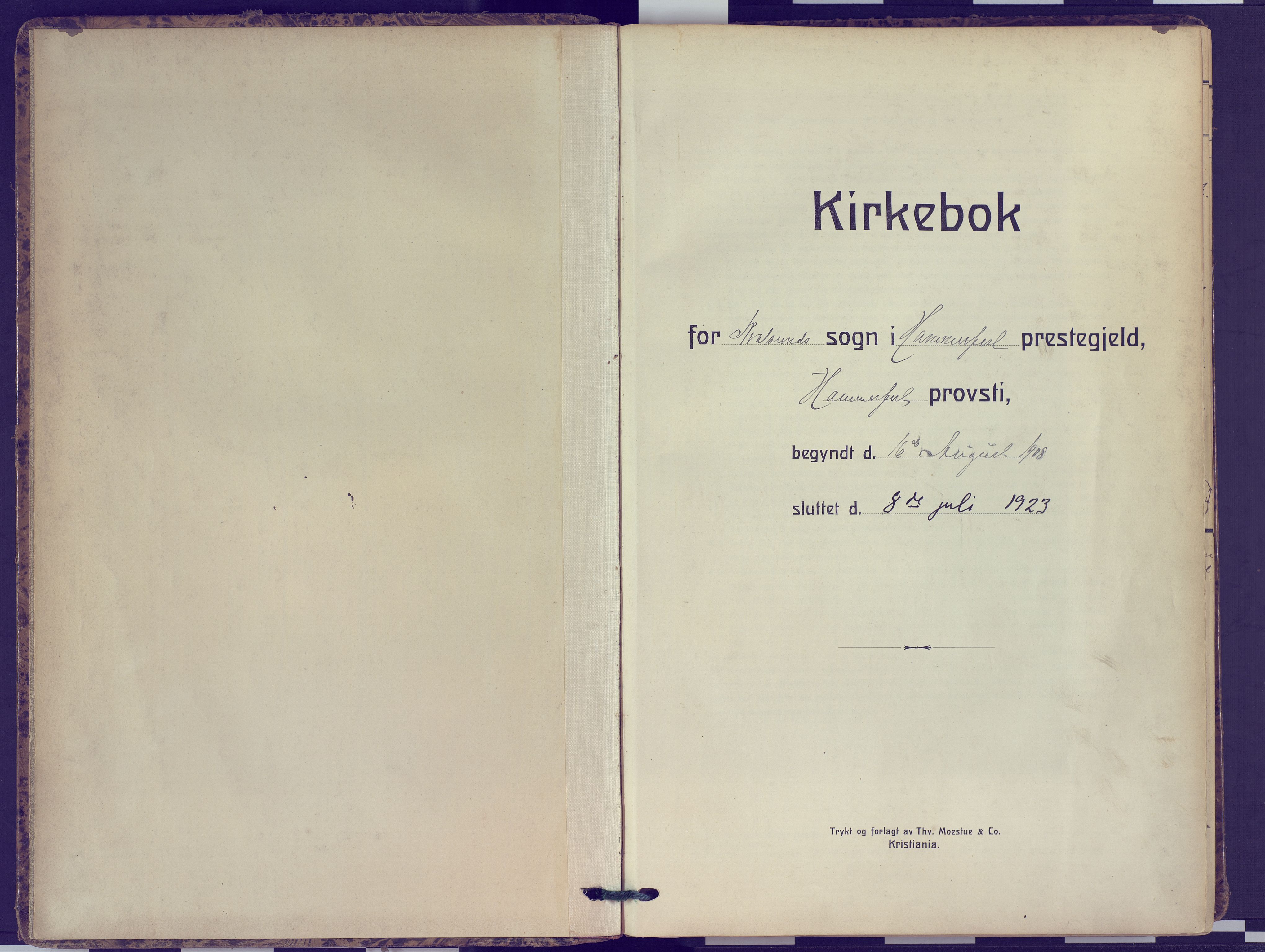Hammerfest sokneprestkontor, SATØ/S-1347: Parish register (official) no. 16, 1908-1923