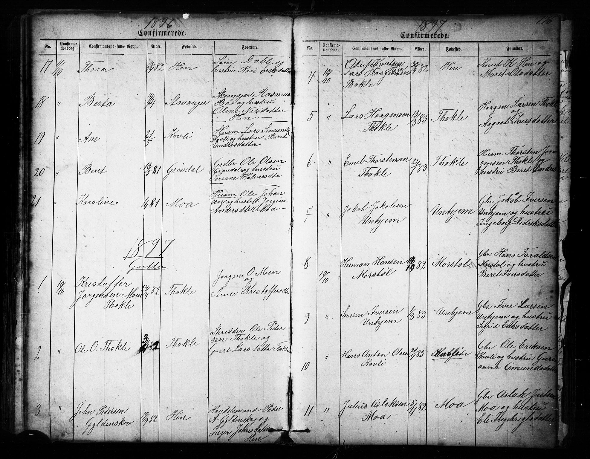 Ministerialprotokoller, klokkerbøker og fødselsregistre - Møre og Romsdal, SAT/A-1454/545/L0588: Parish register (copy) no. 545C02, 1867-1902, p. 176