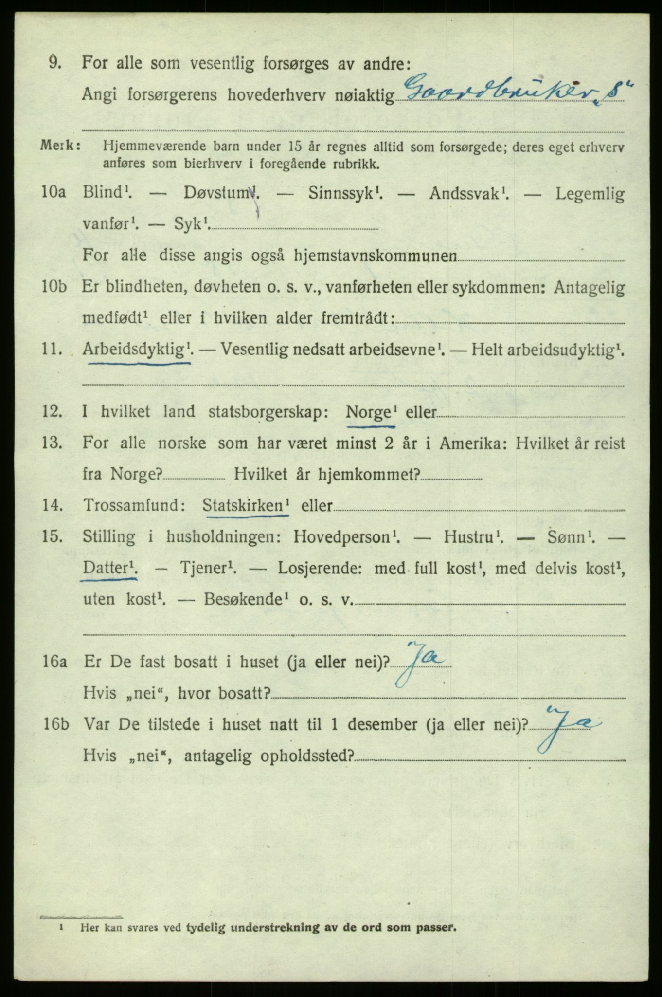 SAB, 1920 census for Gulen, 1920, p. 4560