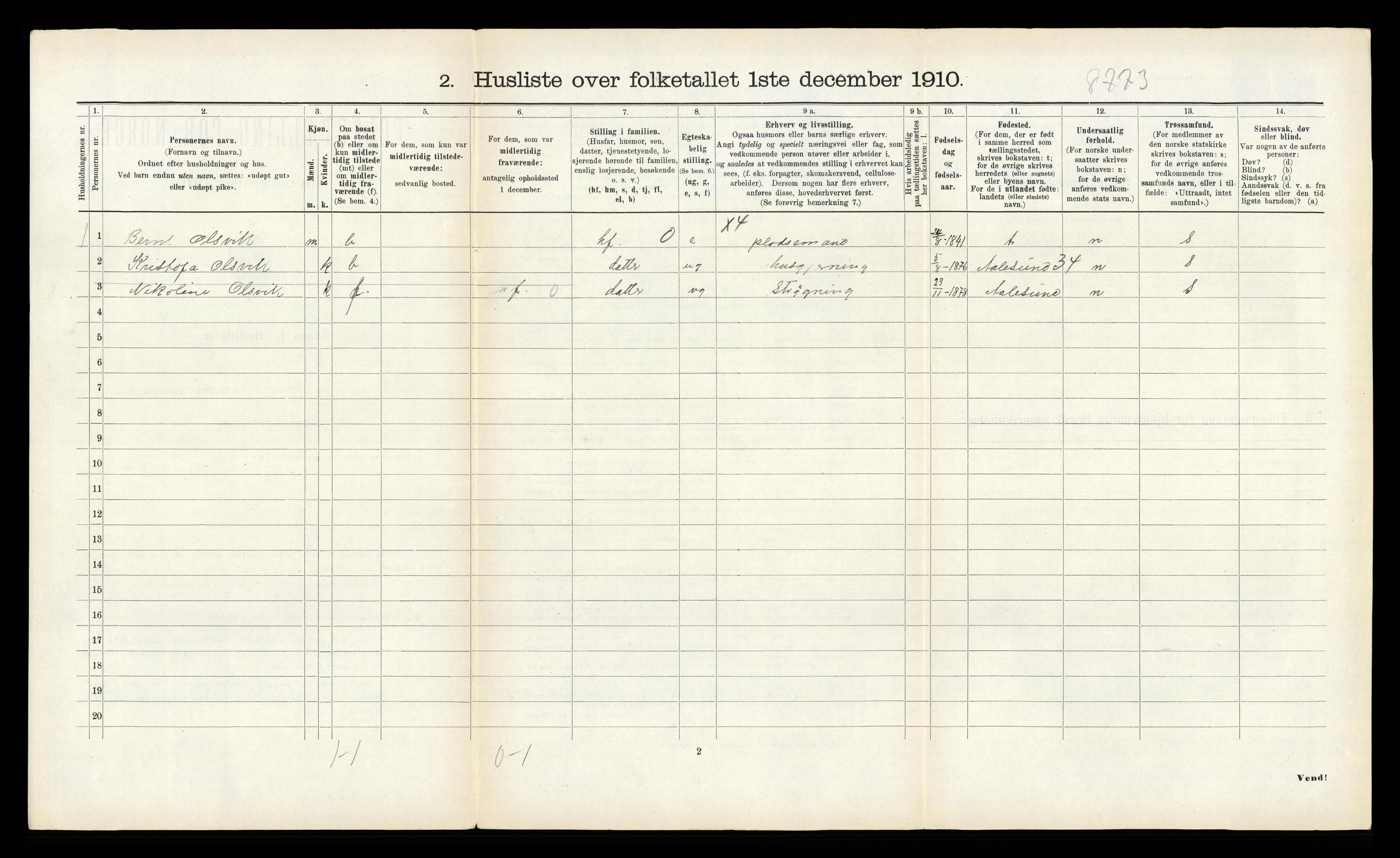 RA, 1910 census for Borgund, 1910, p. 252