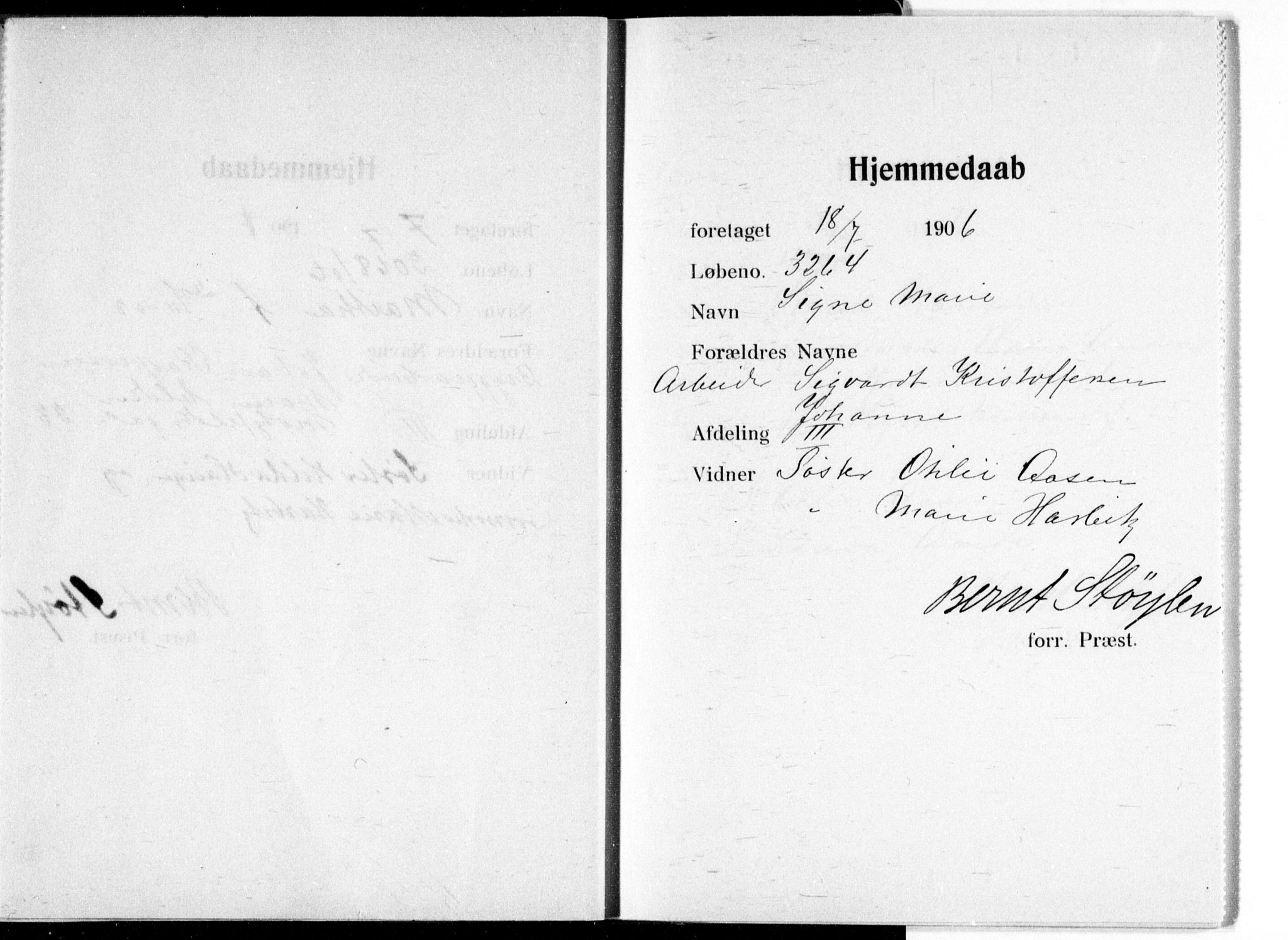 Ullevål sykehus prestekontor Kirkebøker, AV/SAO-A-10542a/K/Ka/L0004: Baptism register no. 4, 1906-1926