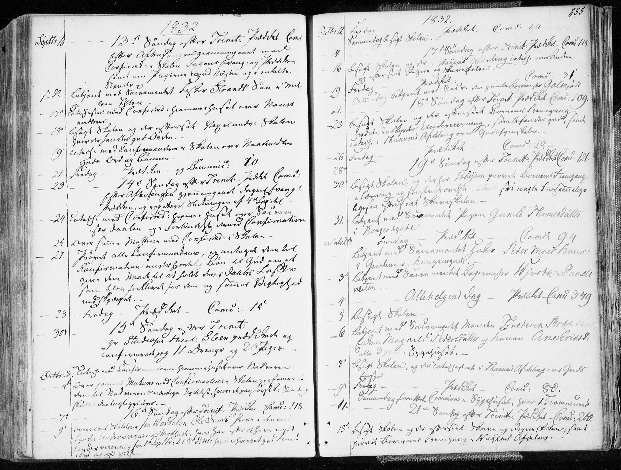Ministerialprotokoller, klokkerbøker og fødselsregistre - Sør-Trøndelag, SAT/A-1456/601/L0047: Parish register (official) no. 601A15, 1831-1839, p. 555