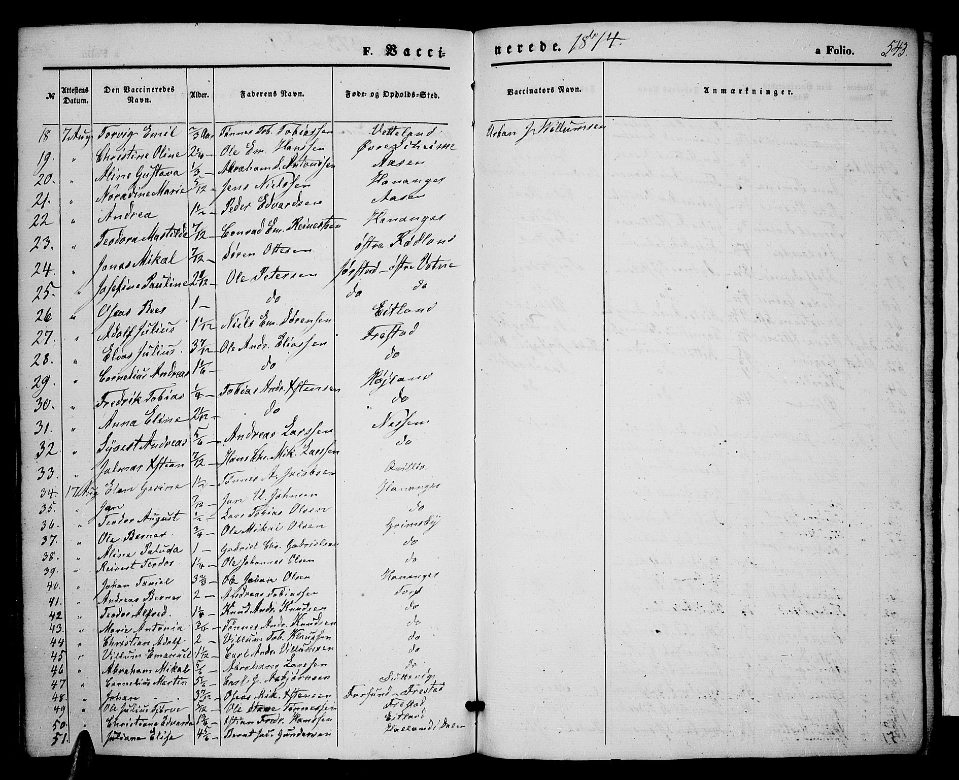 Lista sokneprestkontor, AV/SAK-1111-0027/F/Fb/L0003: Parish register (copy) no. B 3, 1862-1877, p. 543