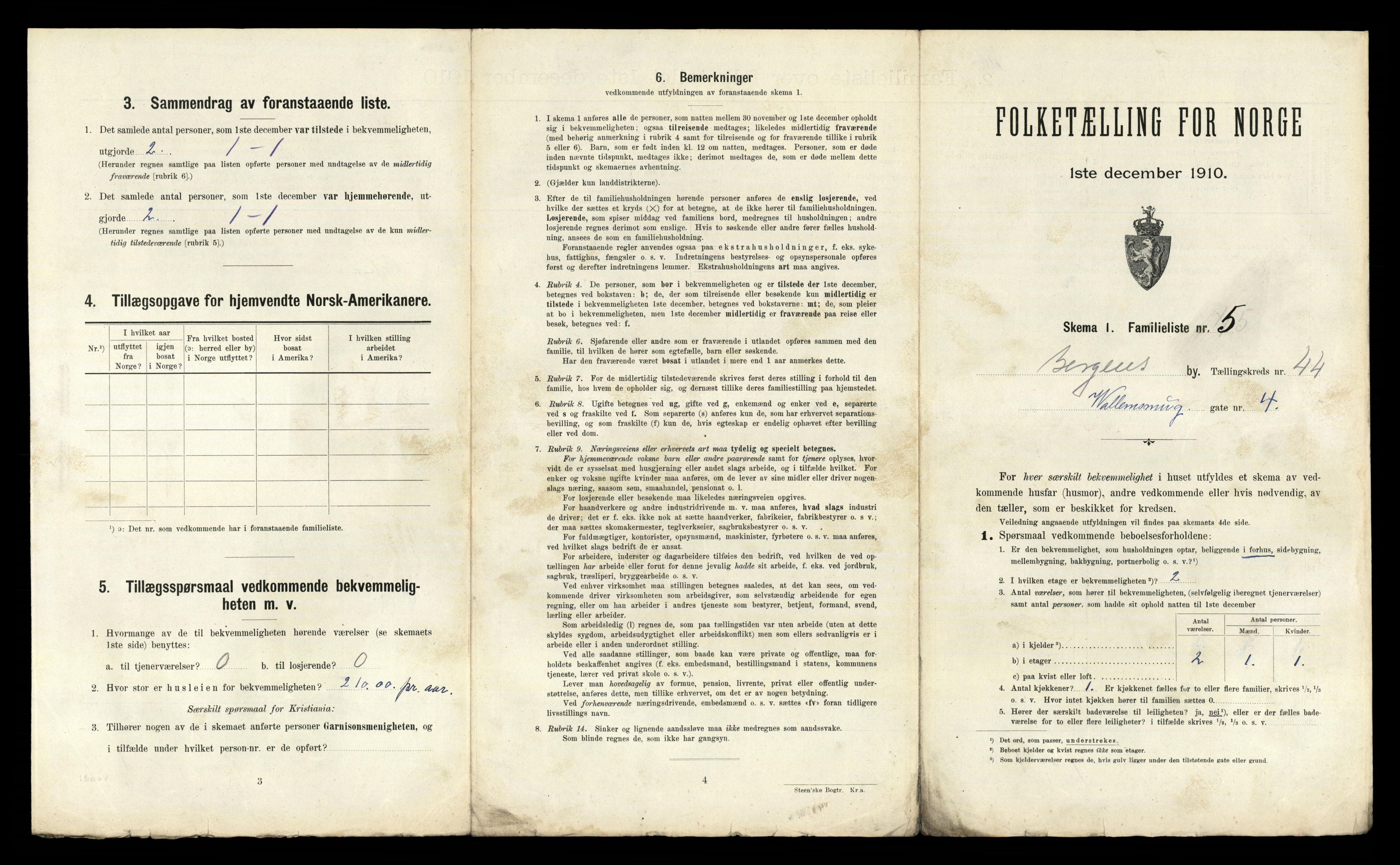 RA, 1910 census for Bergen, 1910, p. 14909