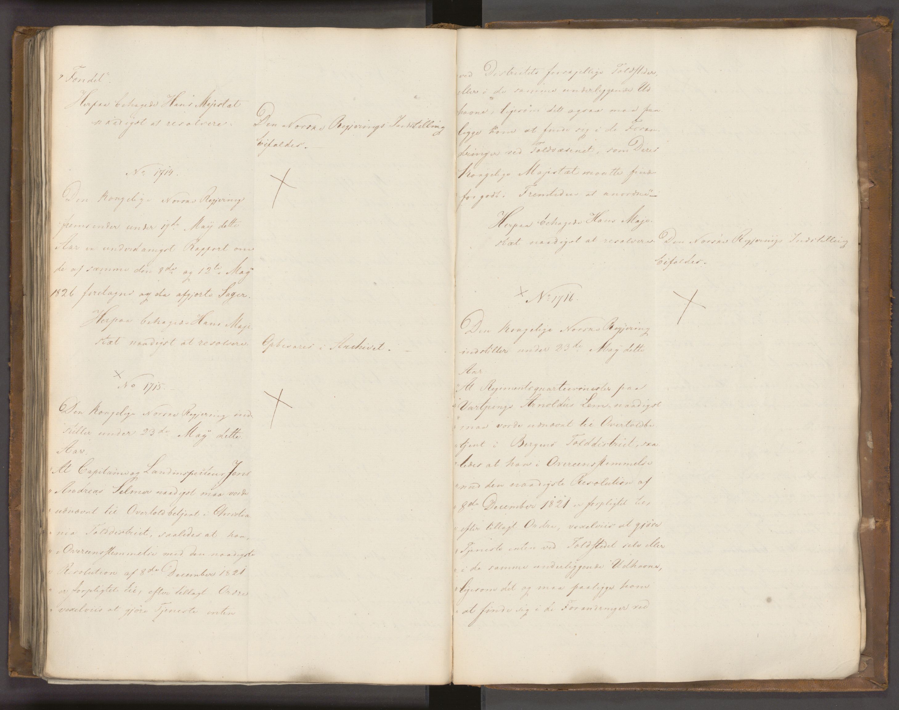 Statsrådssekretariatet, AV/RA-S-1001/A/Ab/L0022: Kgl. res. nr. 1210-1721, 1. halvår, 1826