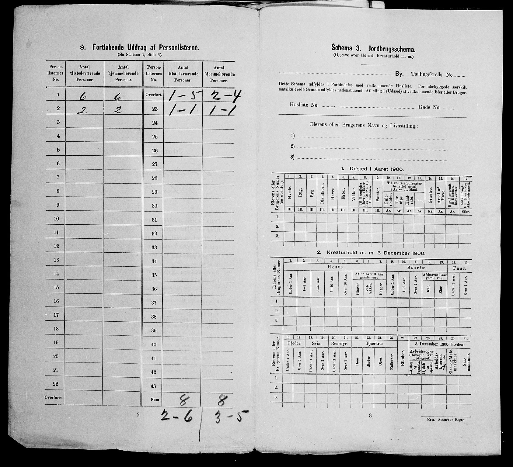 SAK, 1900 census for Tvedestrand, 1900, p. 17